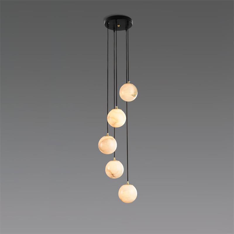 Gloruvye Lustre Métal Boules Moderne en Grappes