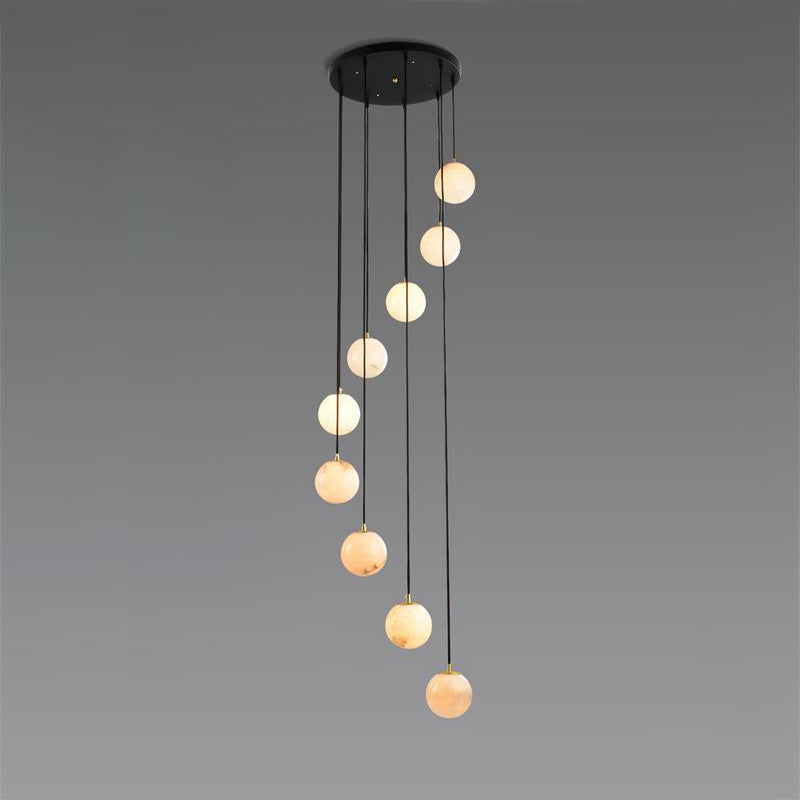 Gloruvye Lustre Métal Boules Moderne en Grappes