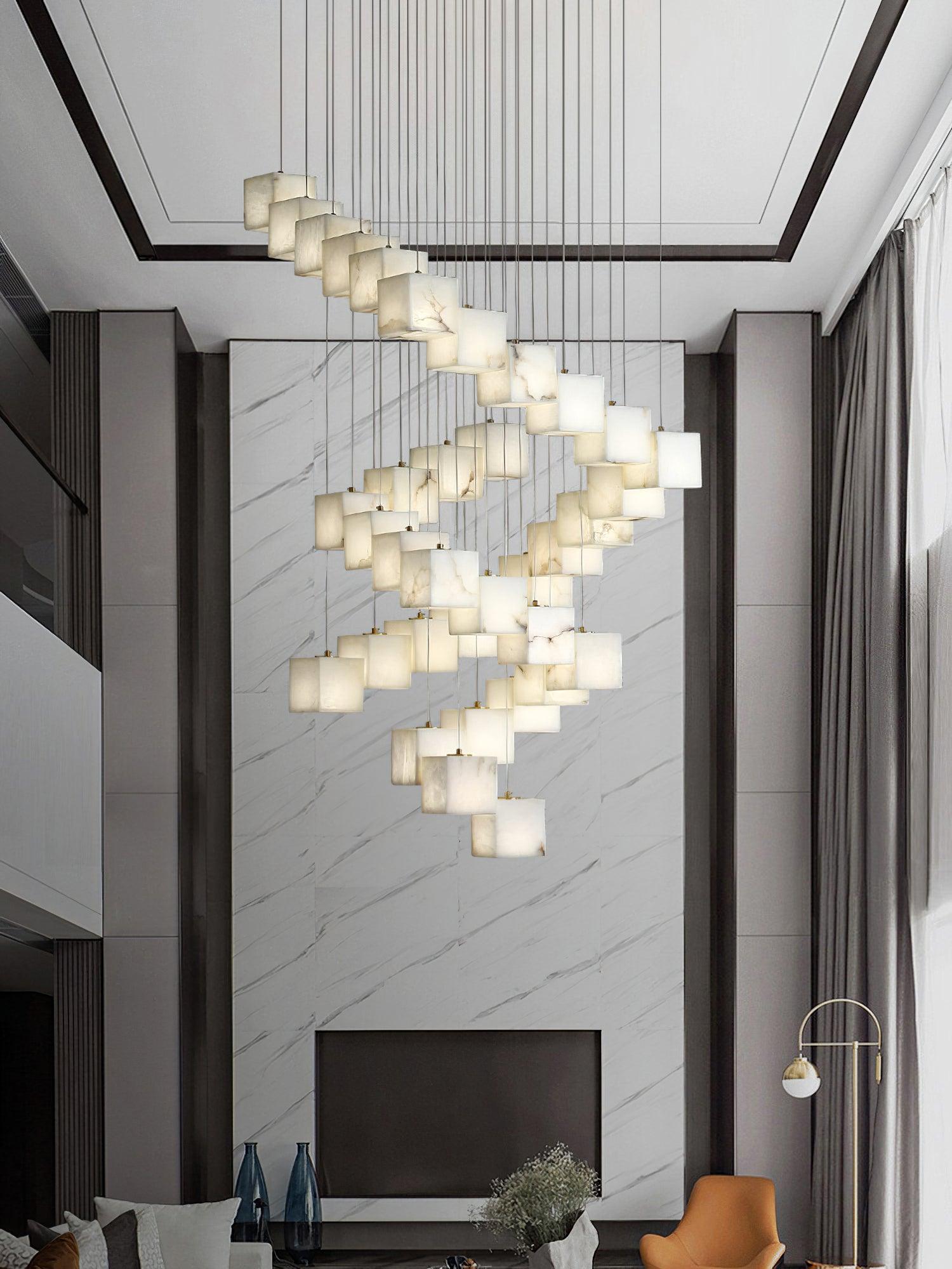 Eurraeel Lustre Spiral en Albâtre