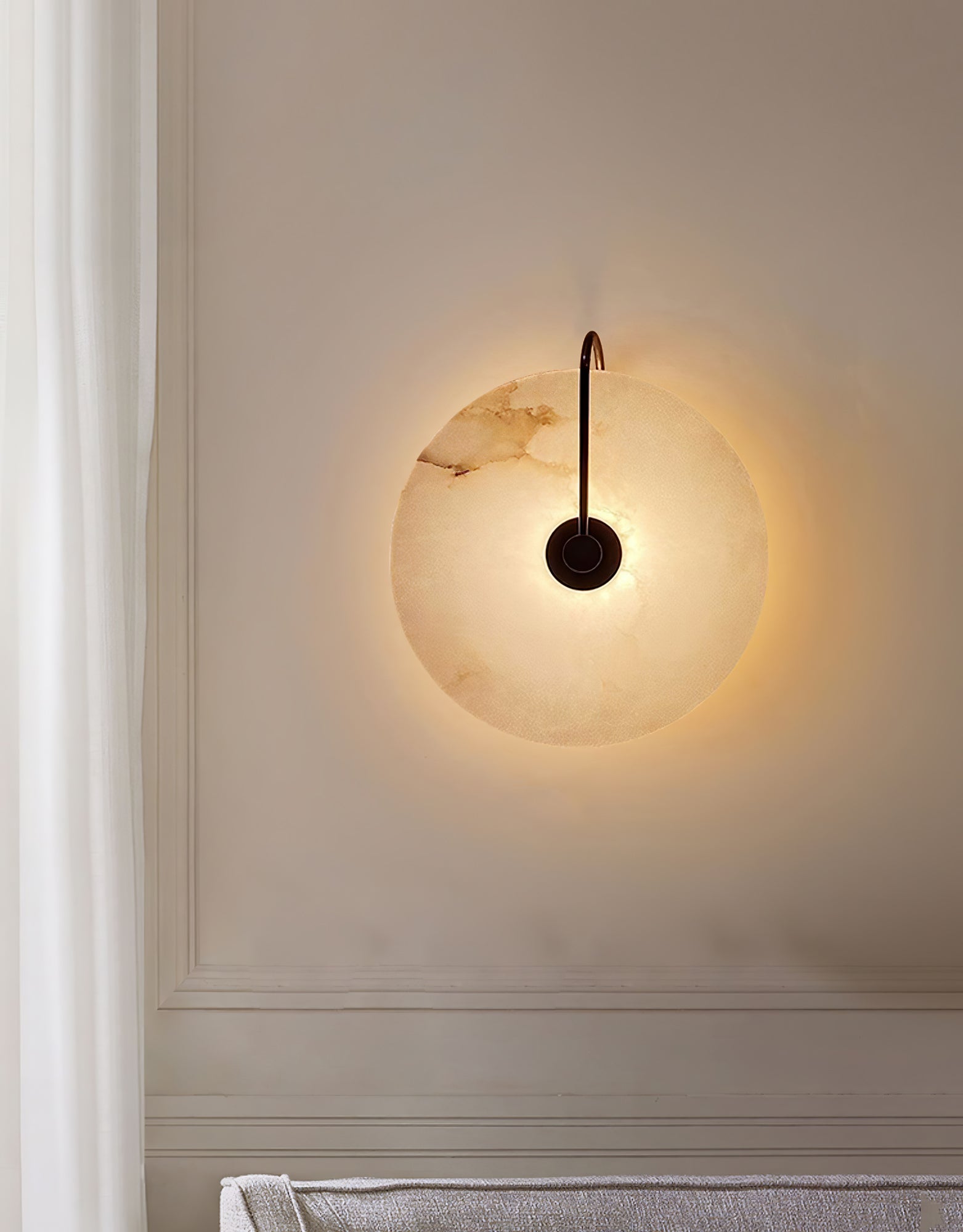 Elaris Applique Murale Globe en Albâtre