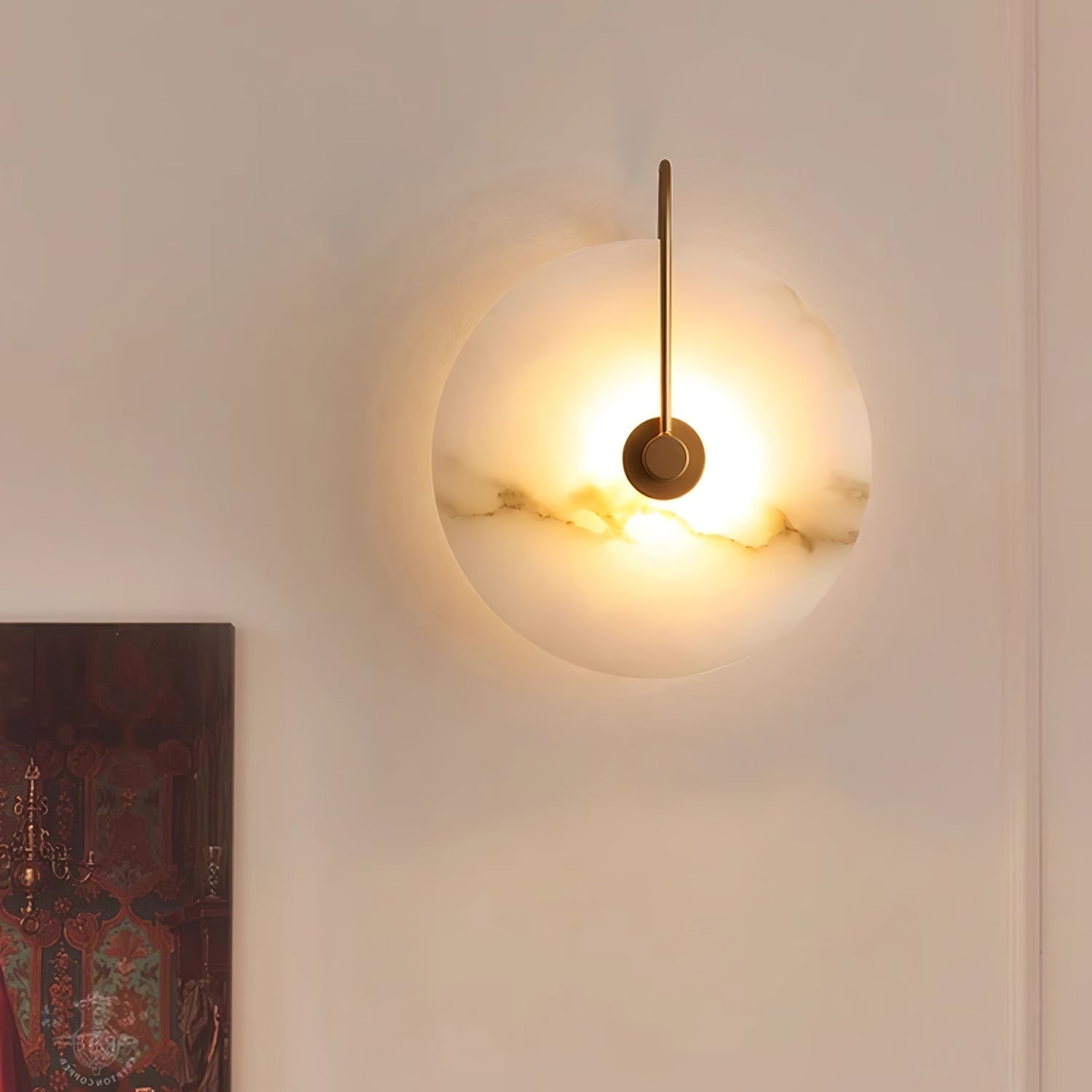 Elaris Applique Murale Globe en Albâtre