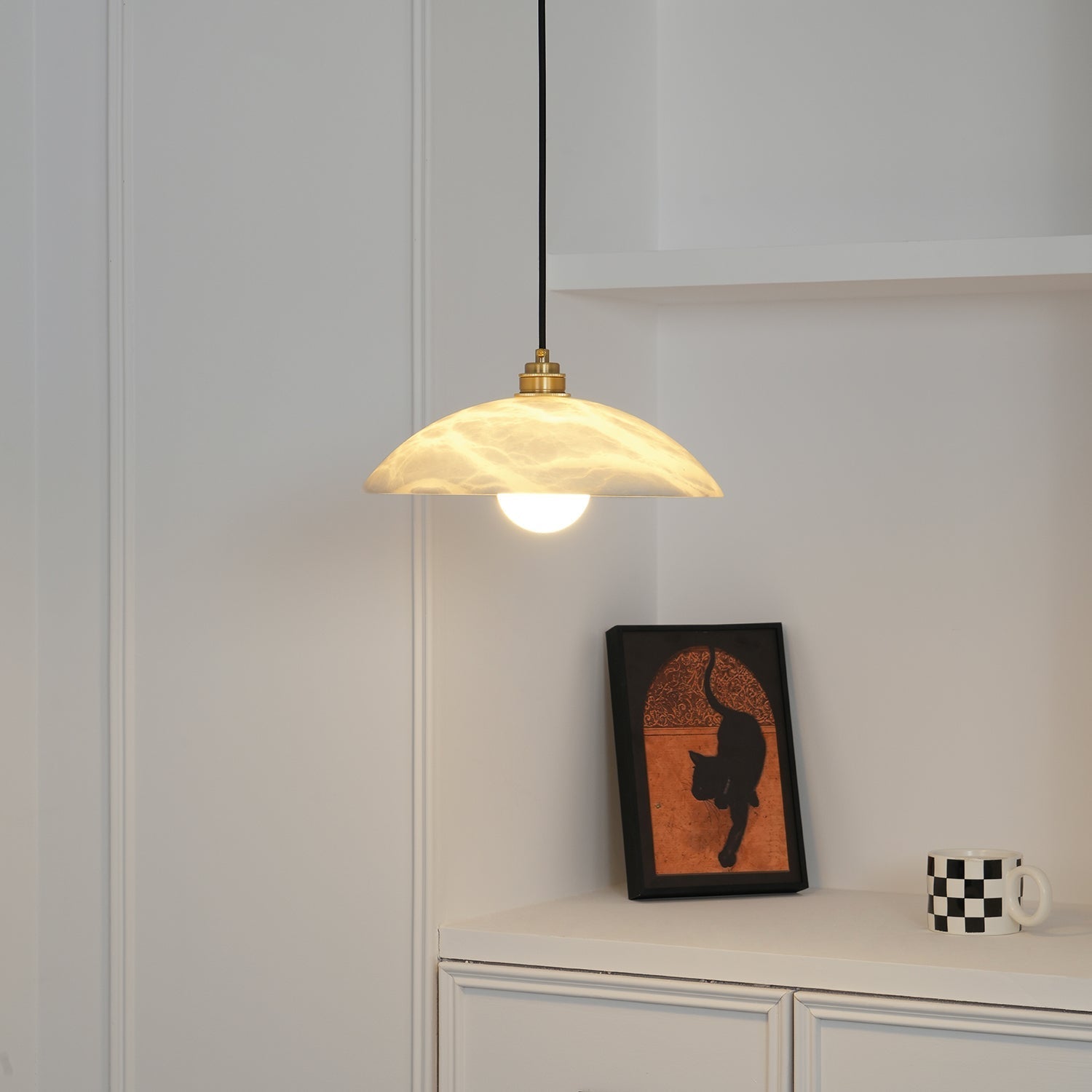 Nerea Suspension Lampe en Albâtre Minimaliste