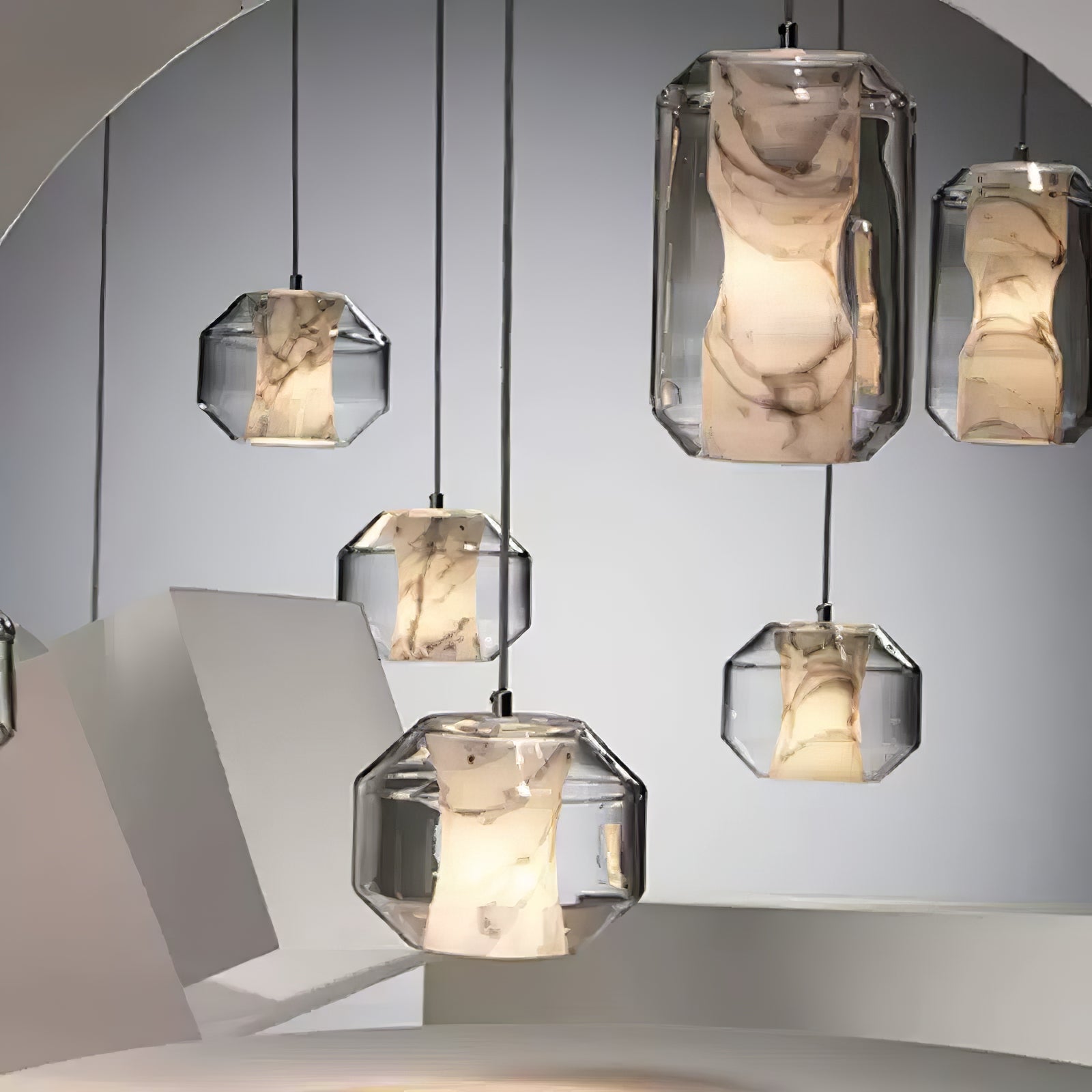 Elaris Suspension Moderne en Albâtre