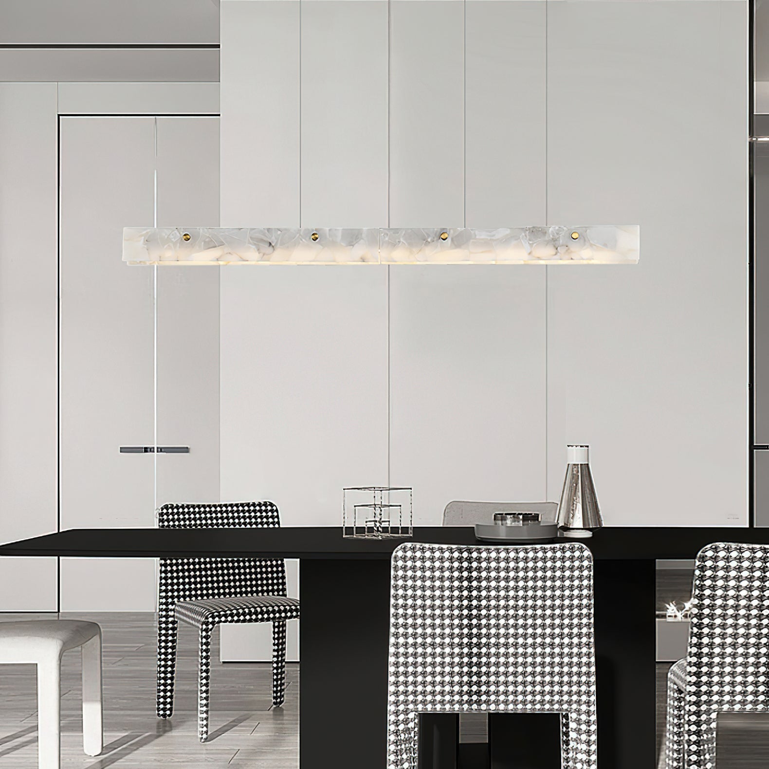 Ljomuvye Suspension Métal Linéaire Moderne LED Salon