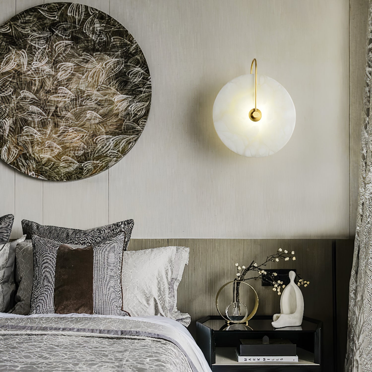 Elaris Applique Murale Globe en Albâtre