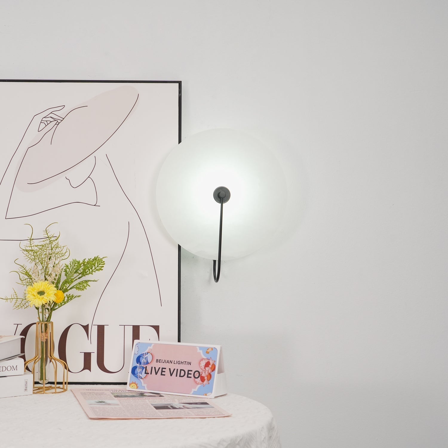 Elaris Applique Murale Globe en Albâtre