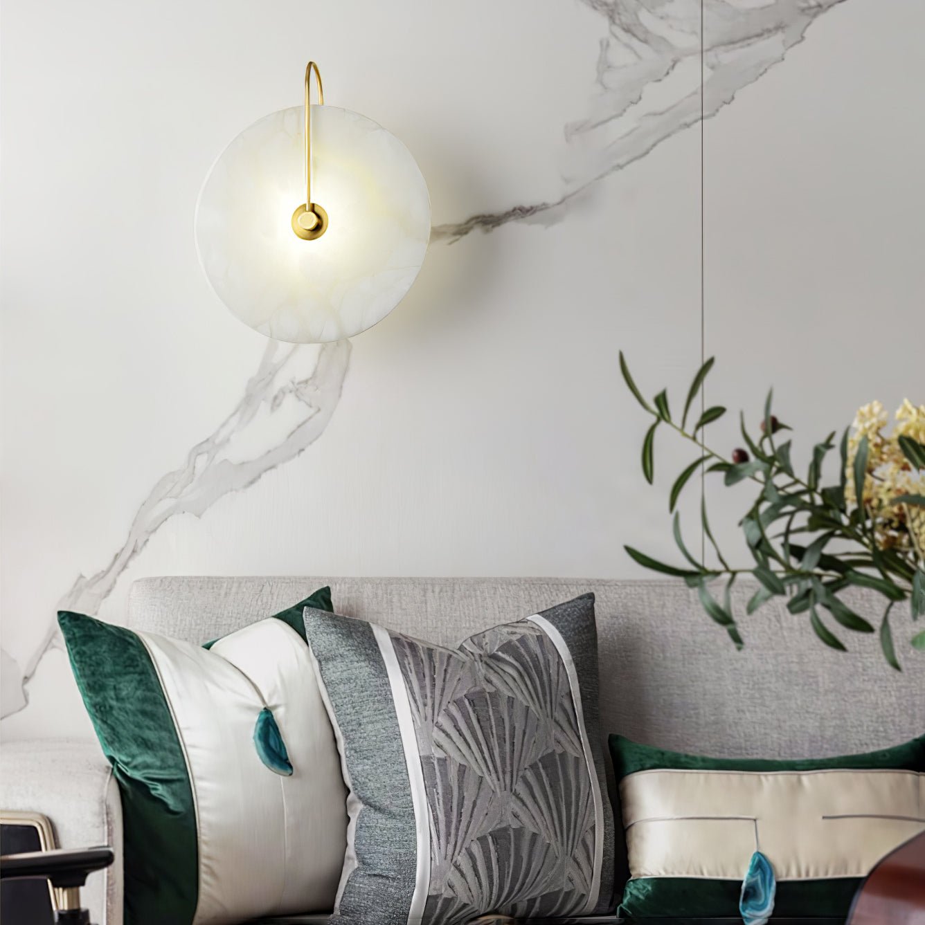 Elaris Applique Murale Globe en Albâtre