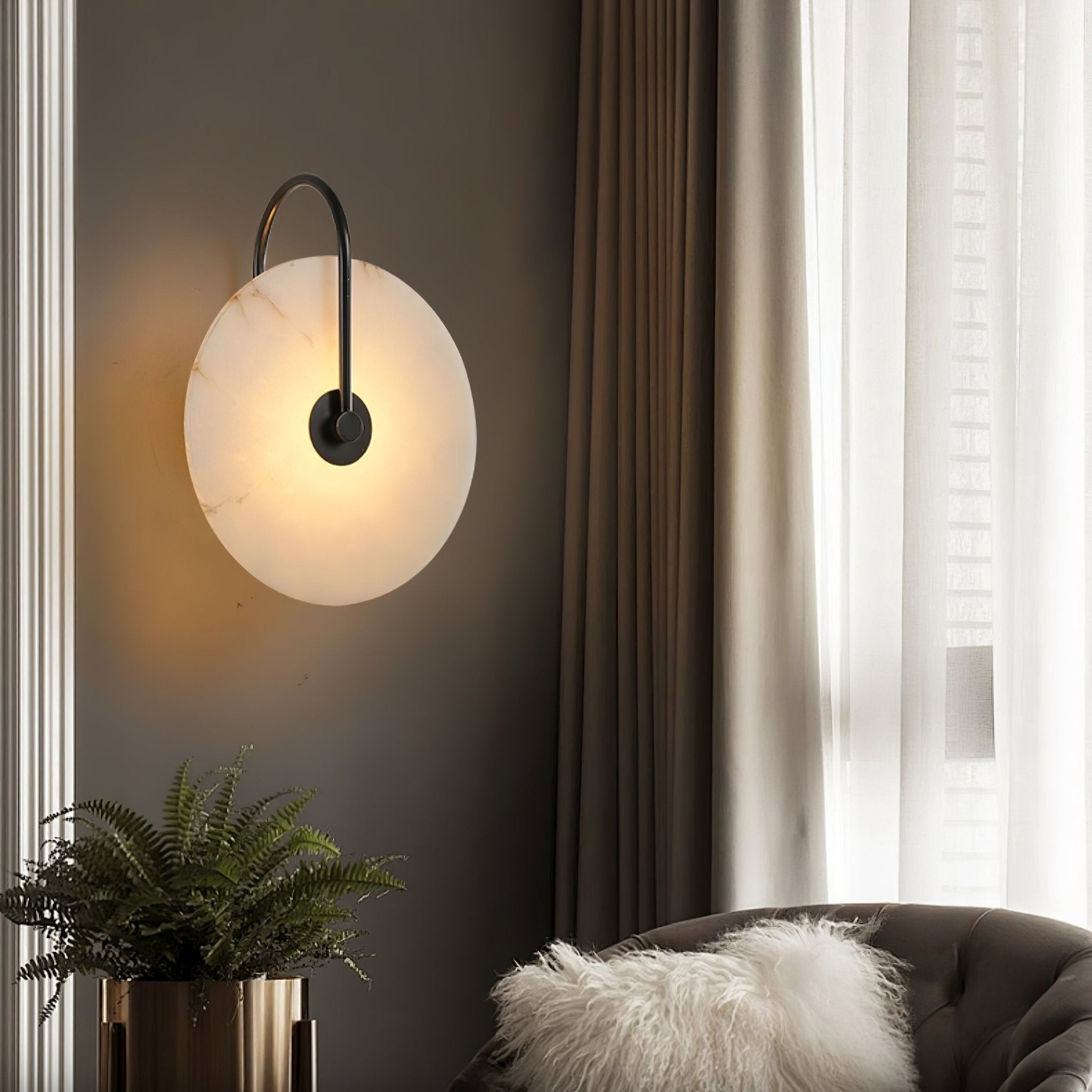 Elaris Applique Murale Globe en Albâtre