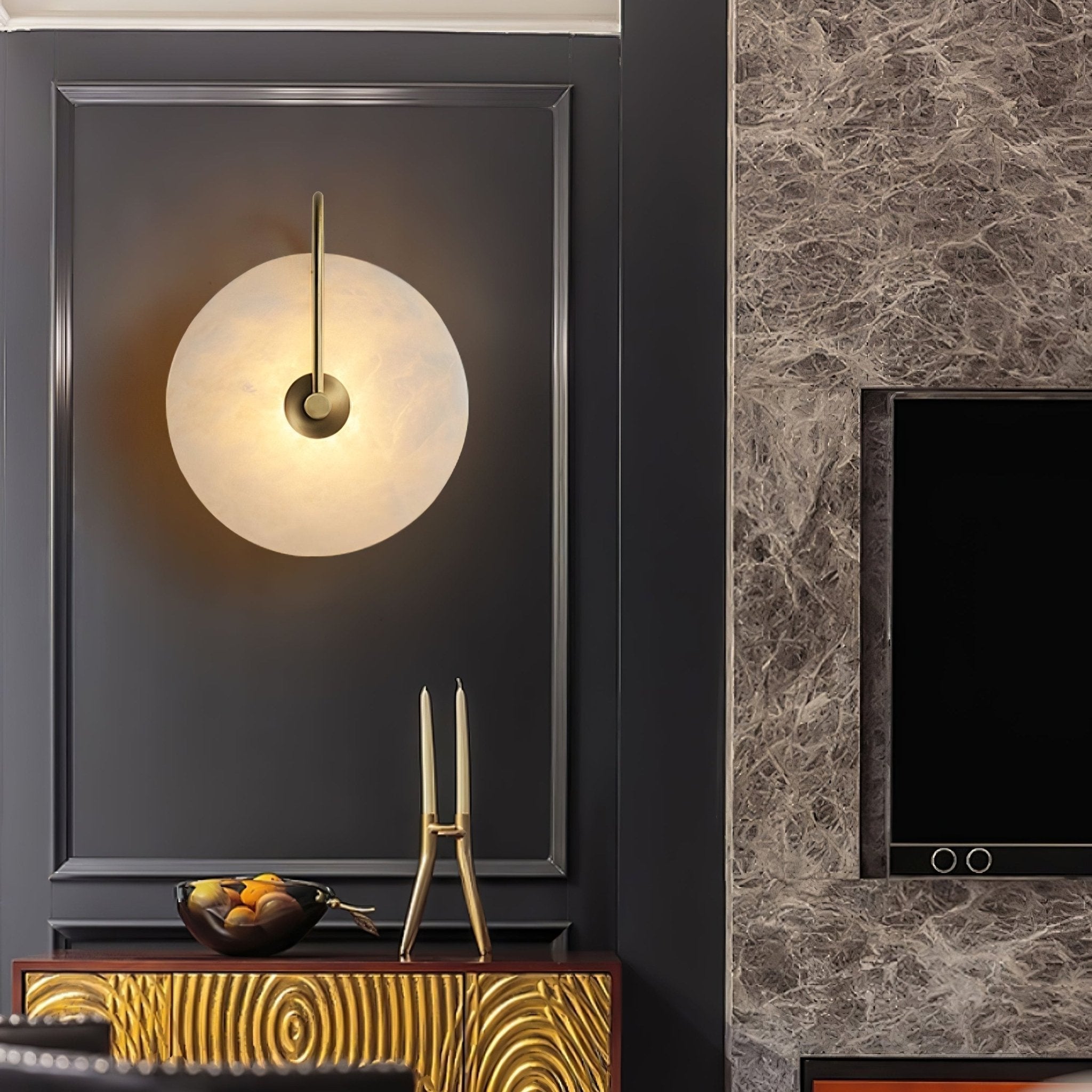 Elaris Applique Murale Globe en Albâtre