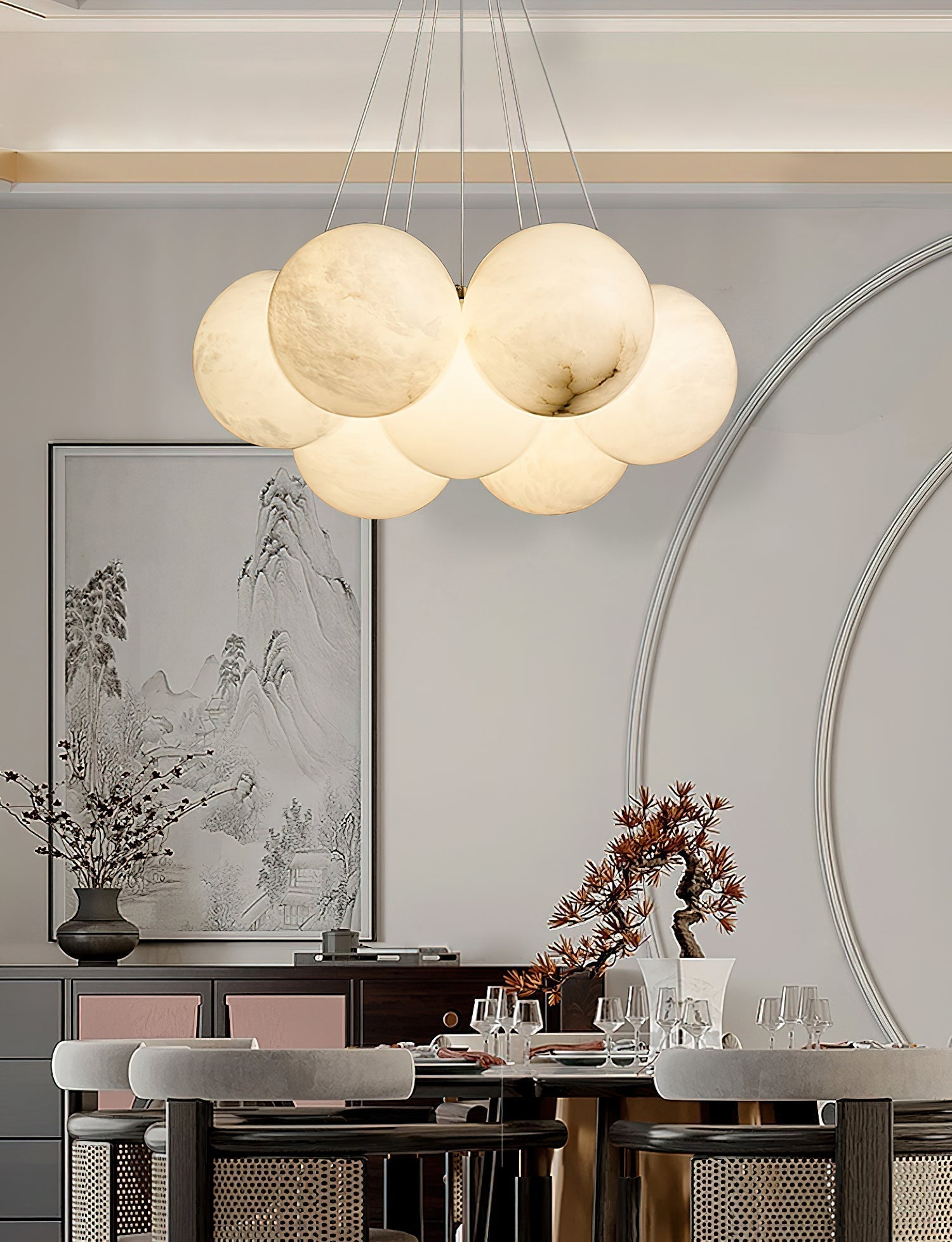 Norduvyd Lustre Métal Lunaire Créativité Salon