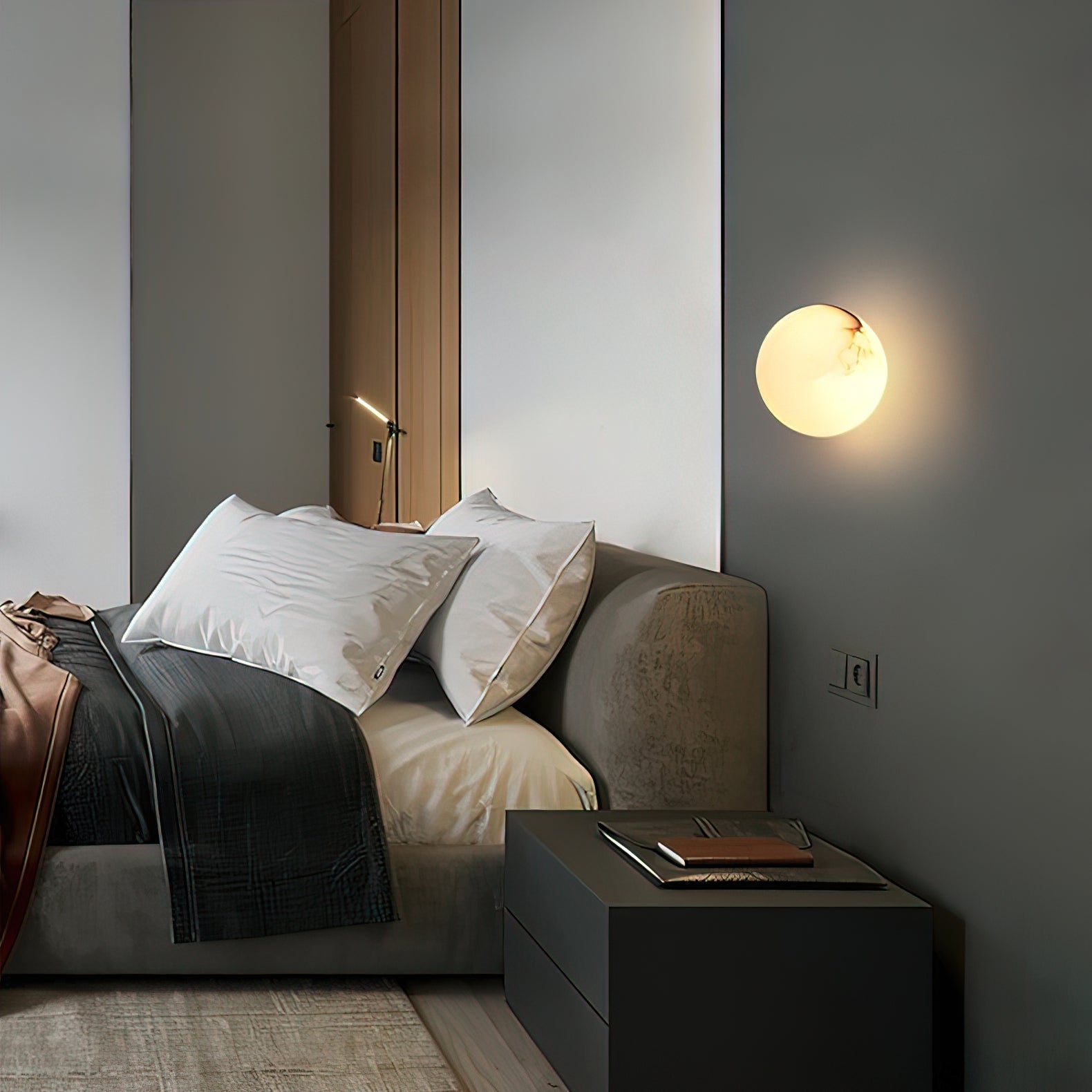 Vevinir Applique Murale Globe en Albâtre