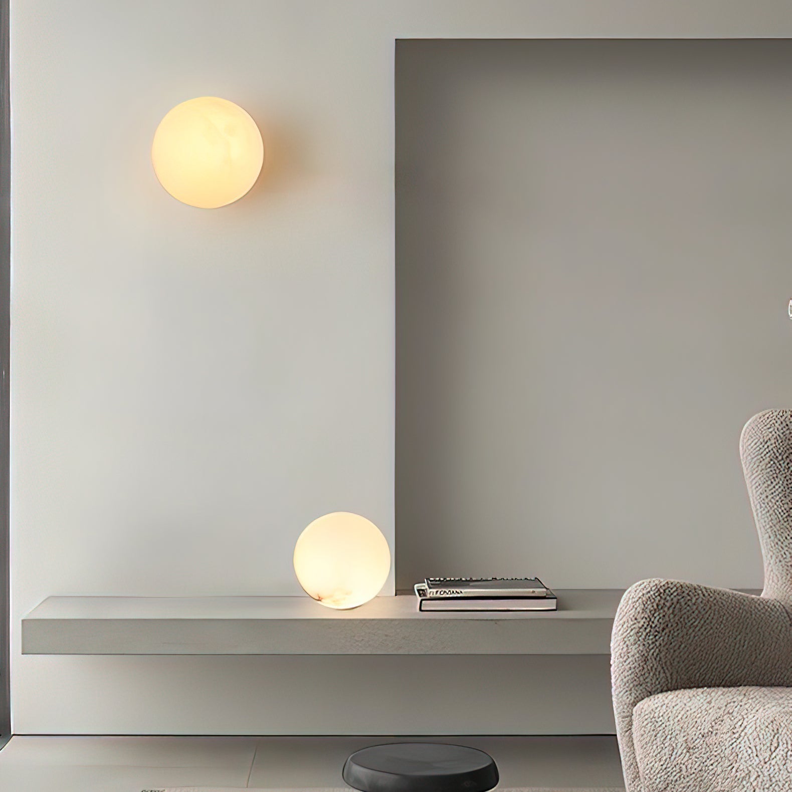 Vevinir Applique Murale Globe en Albâtre