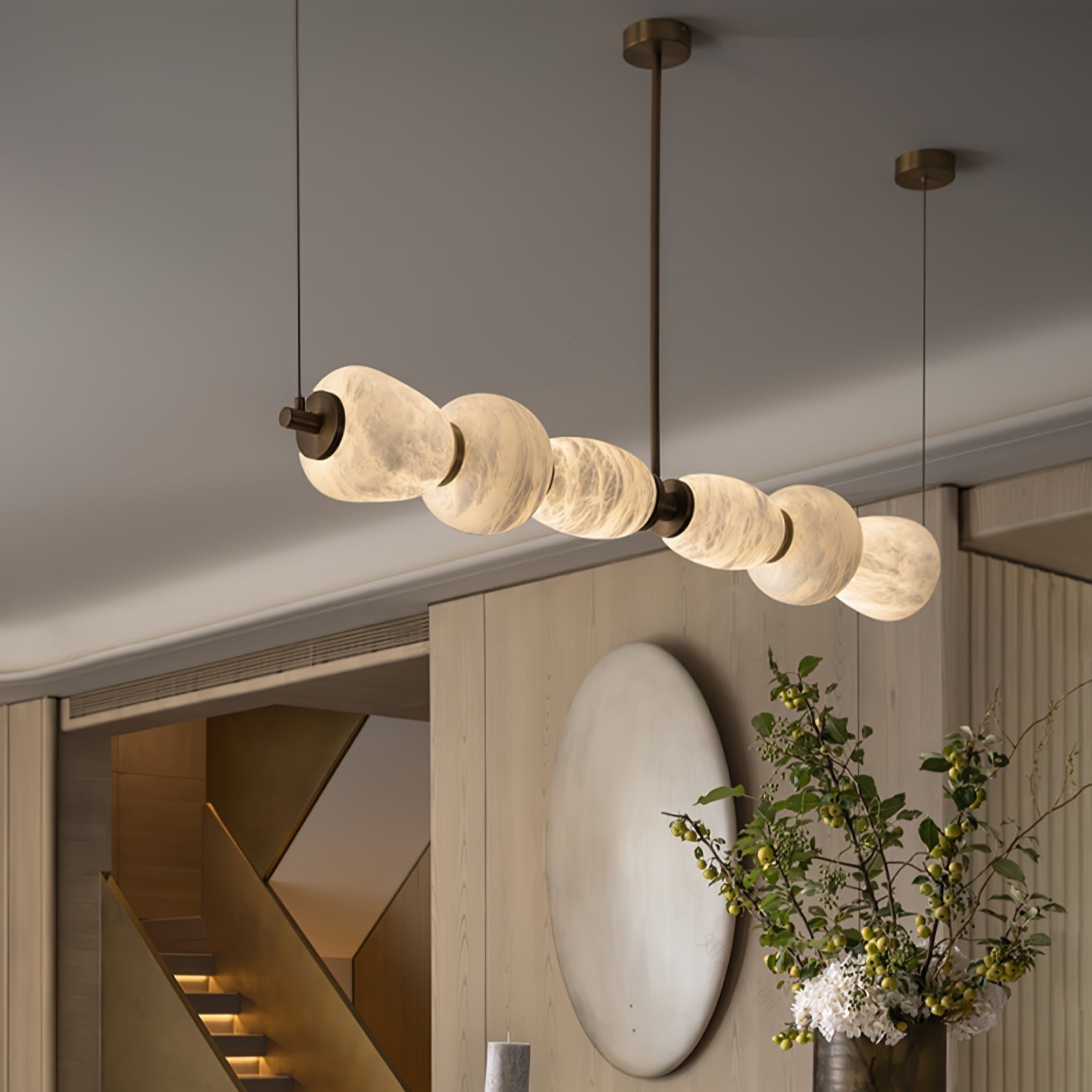Cyrilla Suspension Linéaire en Albâtre