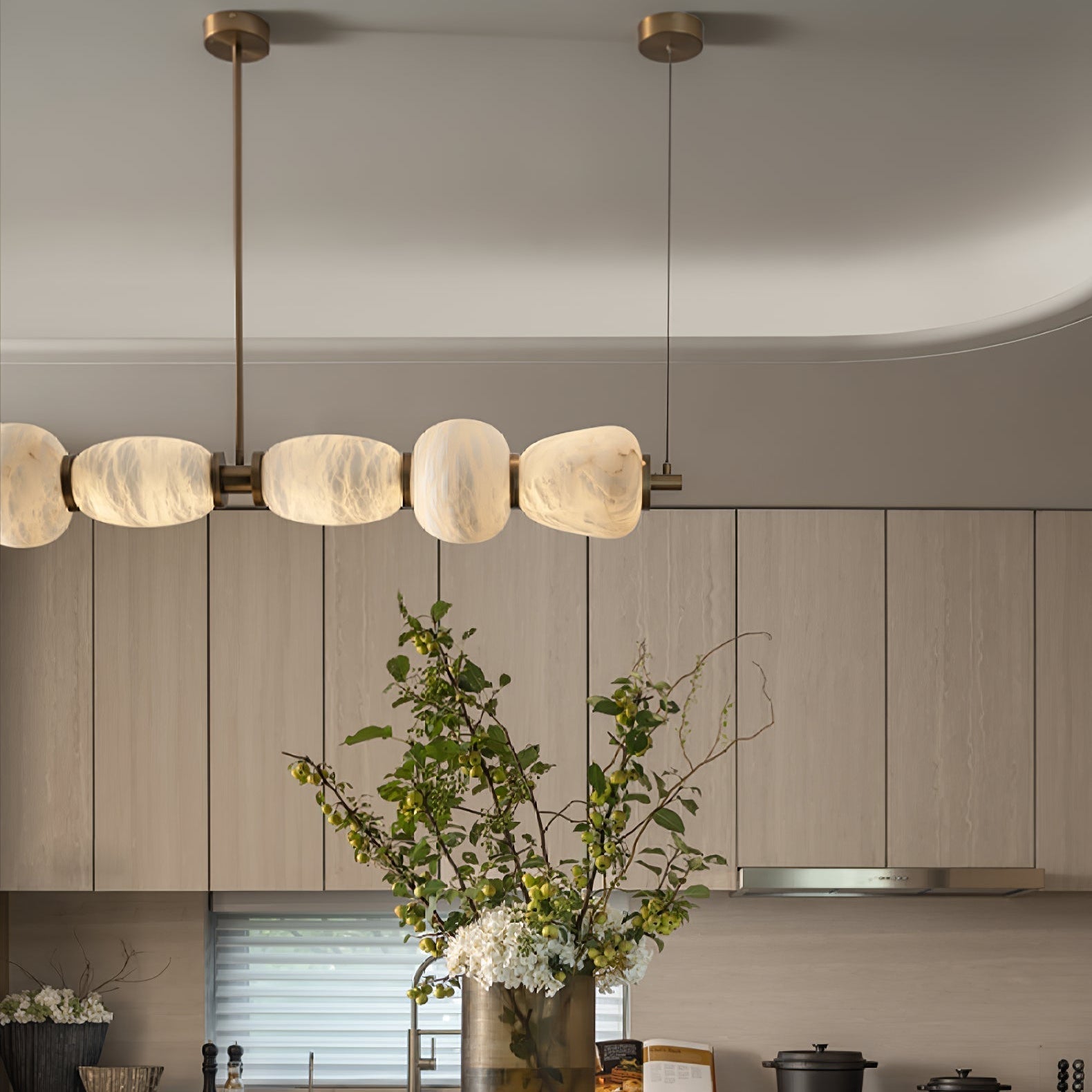 Cyrilla Suspension Linéaire en Albâtre
