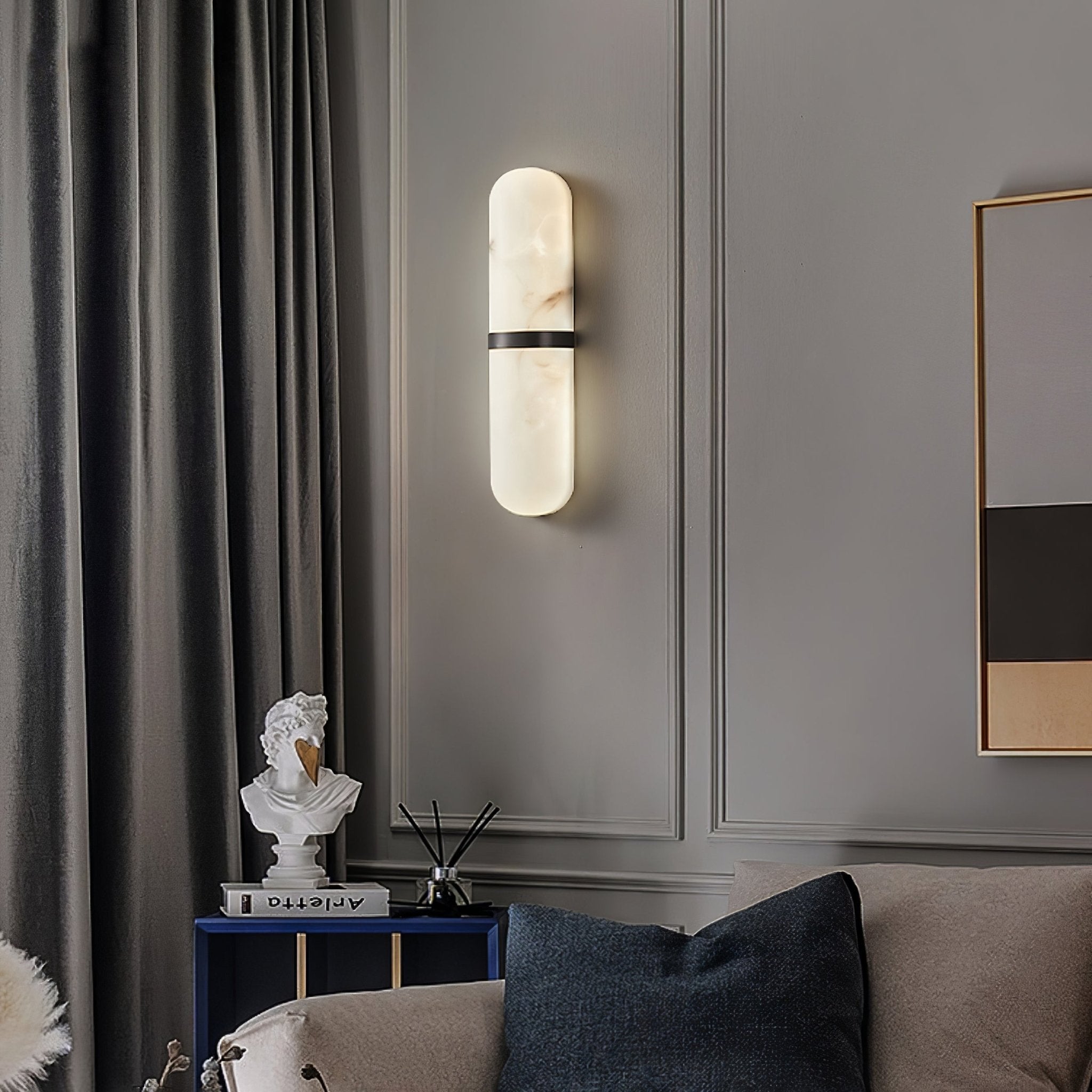 Vitheion Minimaliste Albâtre Luminaire Mural