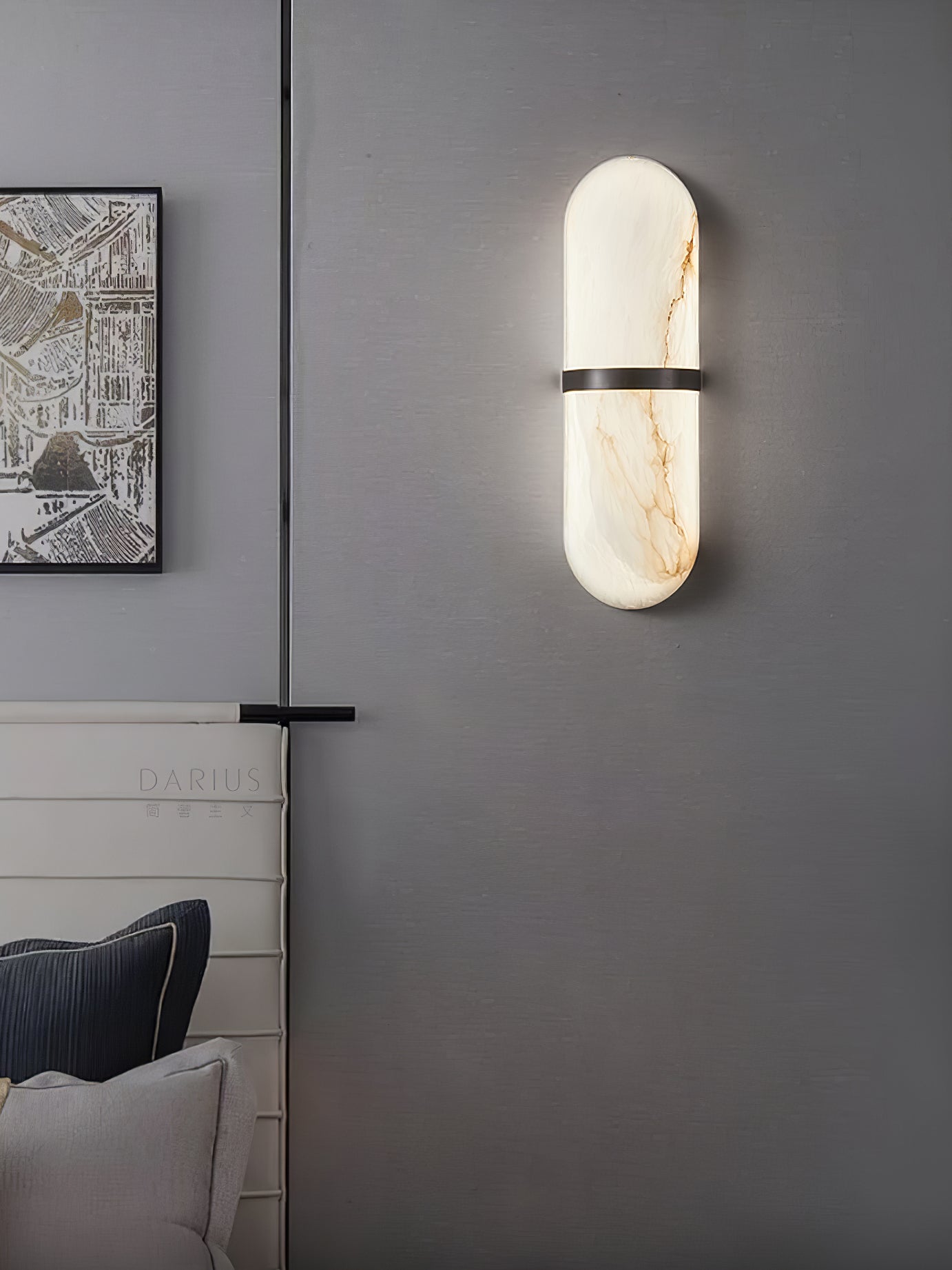 Vitheion Minimaliste Albâtre Luminaire Mural