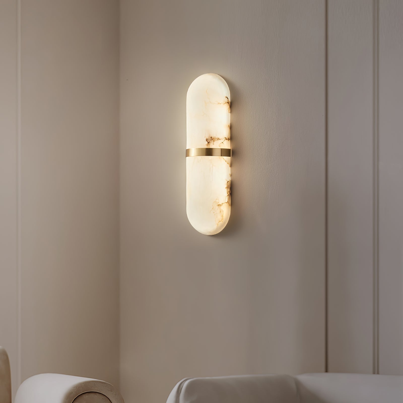 Vitheion Minimaliste Albâtre Luminaire Mural