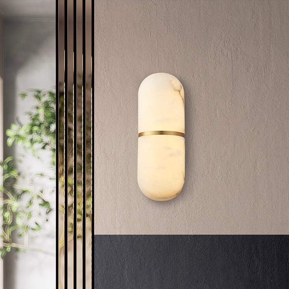 Vitheion Minimaliste Albâtre Luminaire Mural