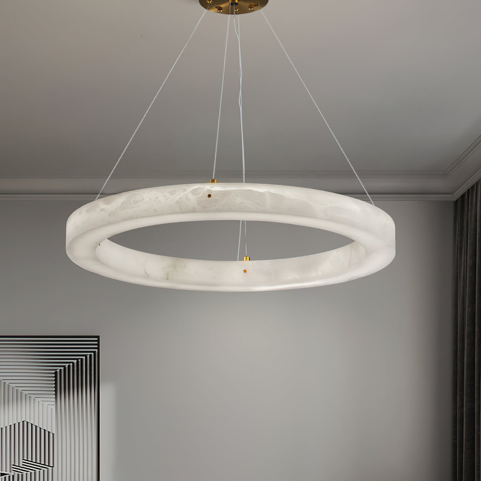 Plotuvyn Lustre Anneau Albâtre Luxe Salon