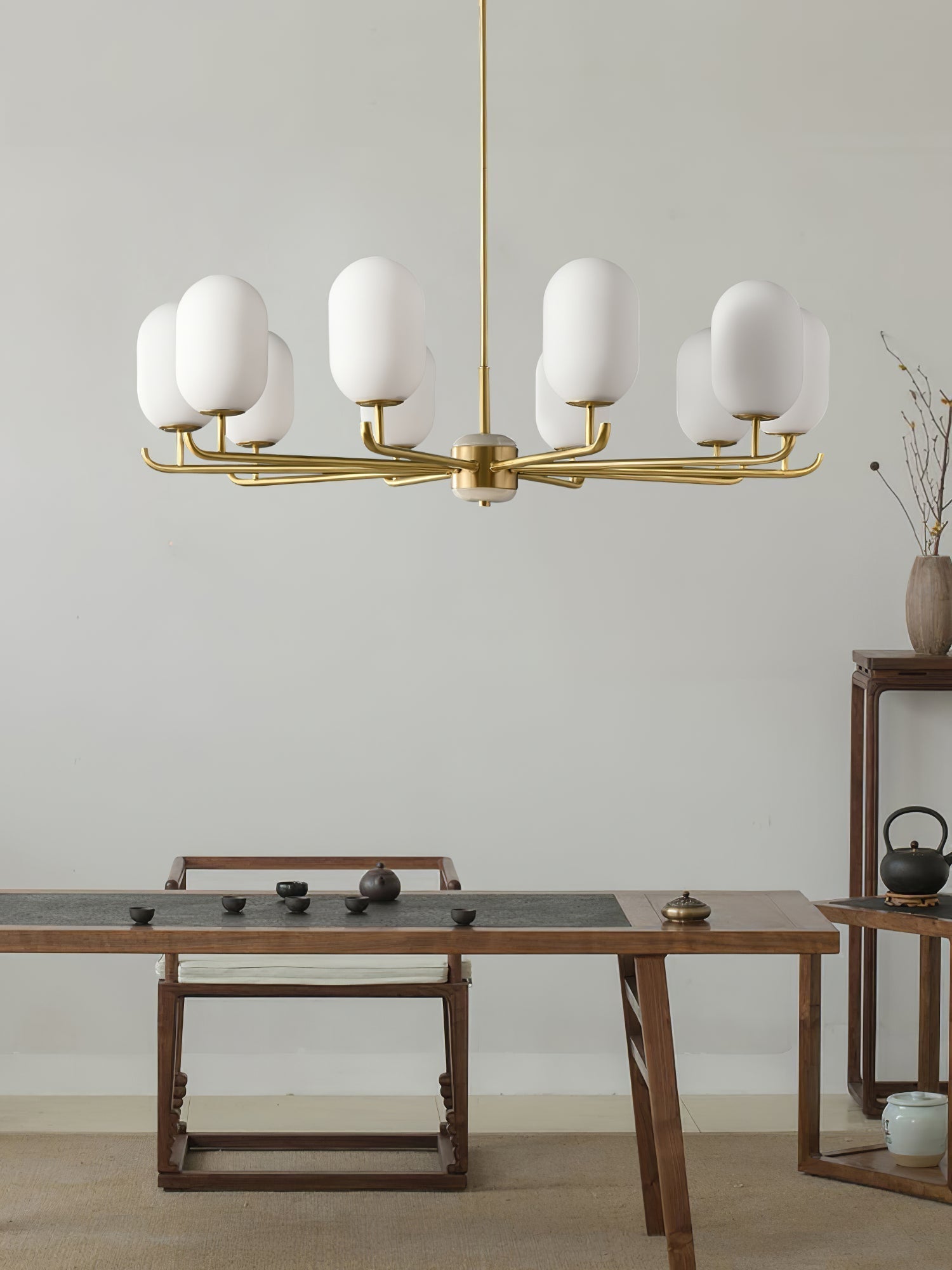 Sifuvyn Lustre Géométrique en Verre Moderne Salon