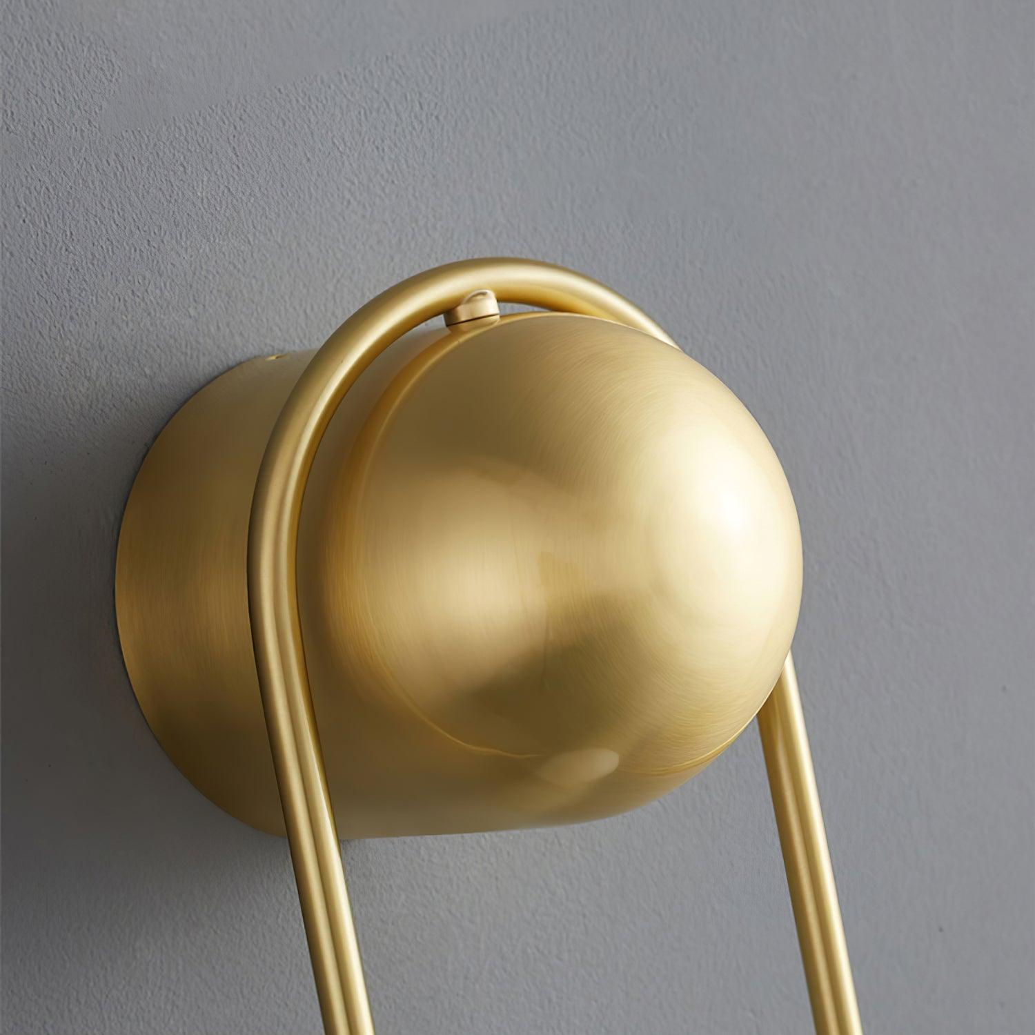 Virelli Applique Murale Cadre en Laiton en Forme de Boucle et Globe en Verre pour Art