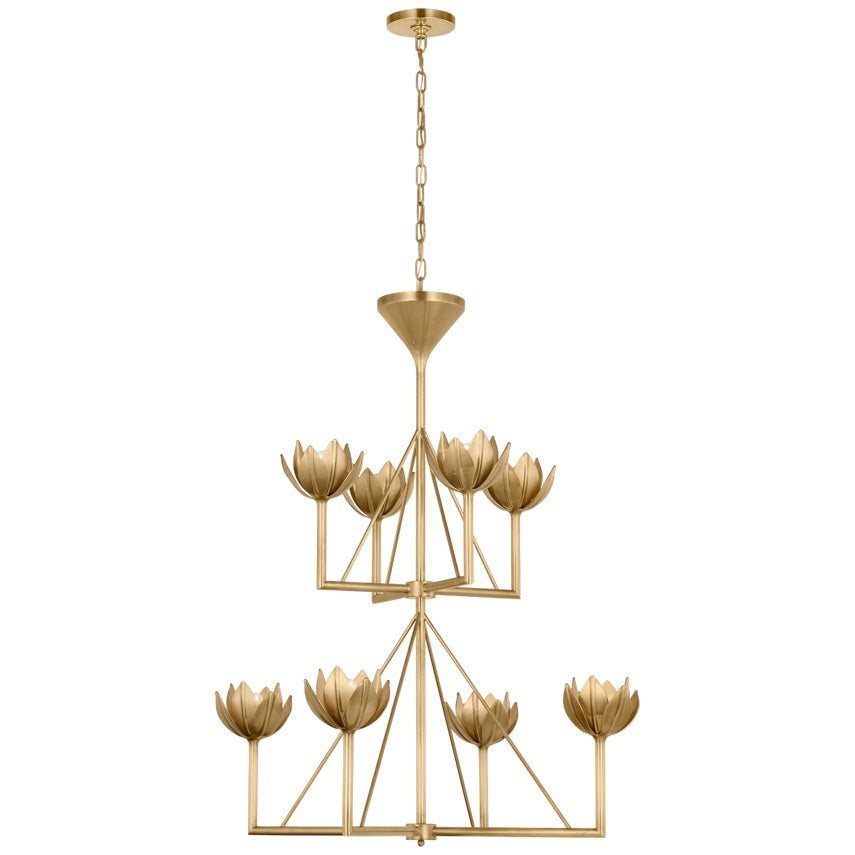 Alberto Lustre Laiton Floral Moderne Salon