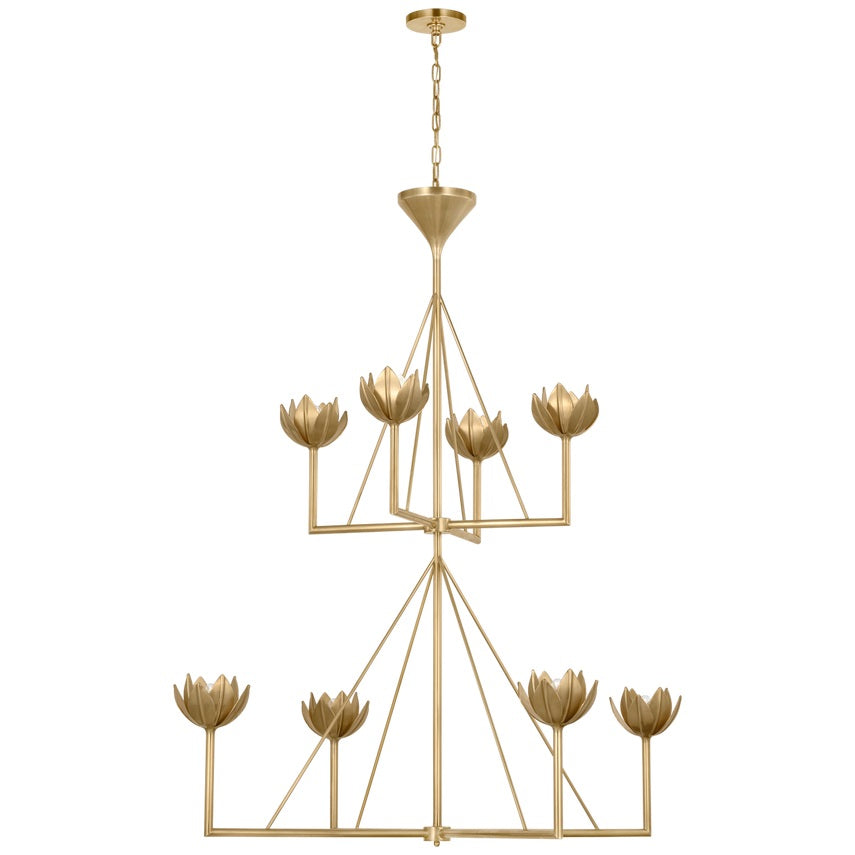 Alberto Lustre Laiton Floral Moderne Salon
