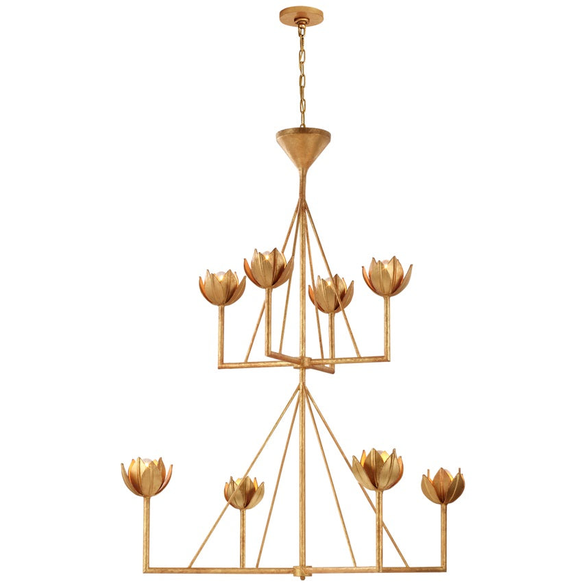 Alberto Lustre Laiton Floral Moderne Salon