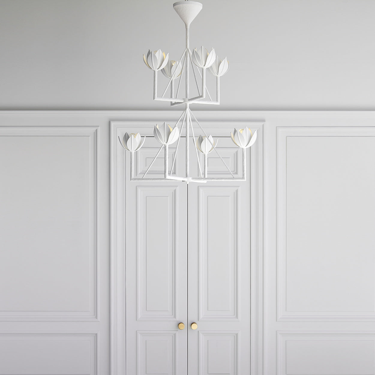 Alberto Lustre Laiton Floral Moderne Salon