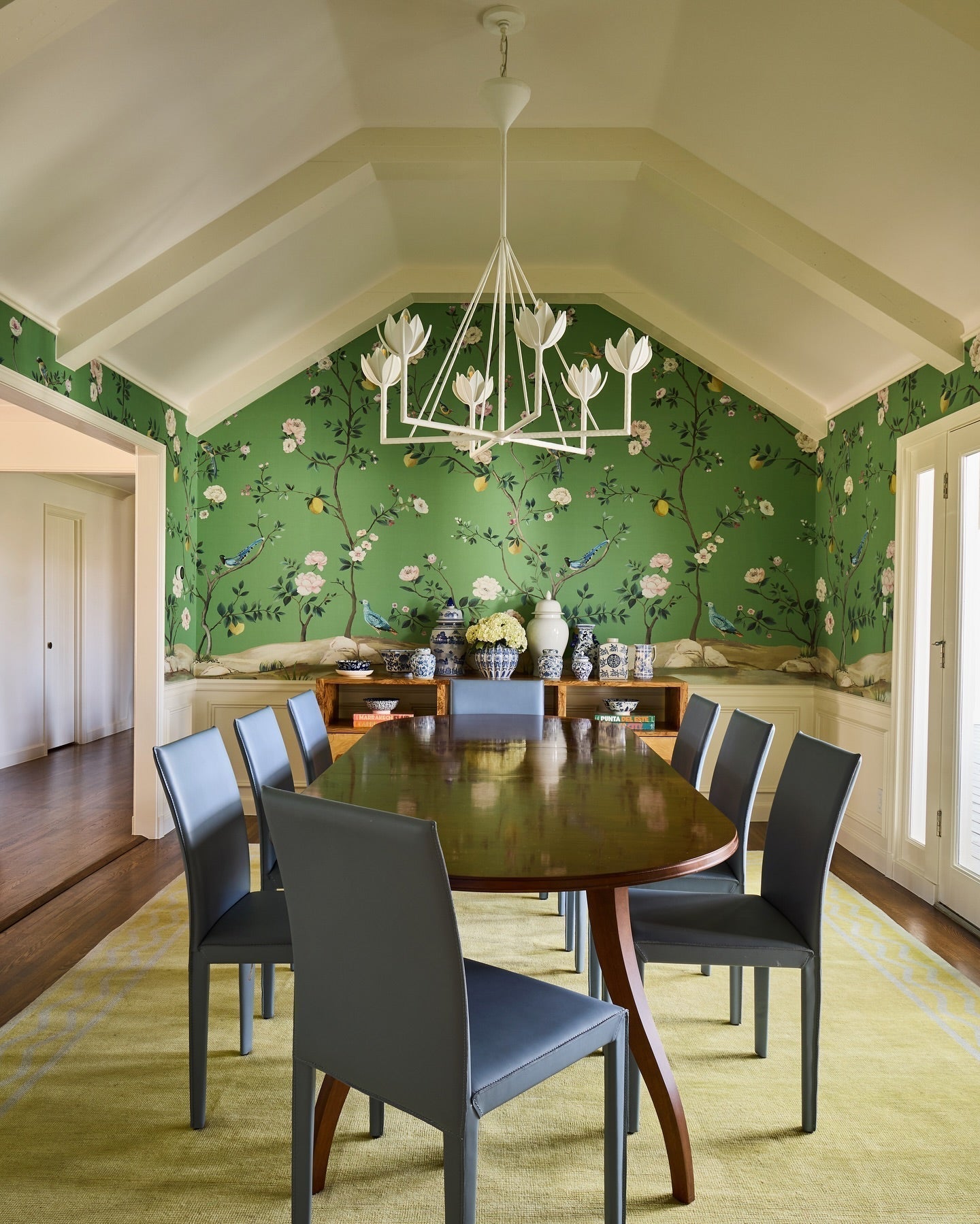 Alberto Lustre Laiton Floral Moderne Salon