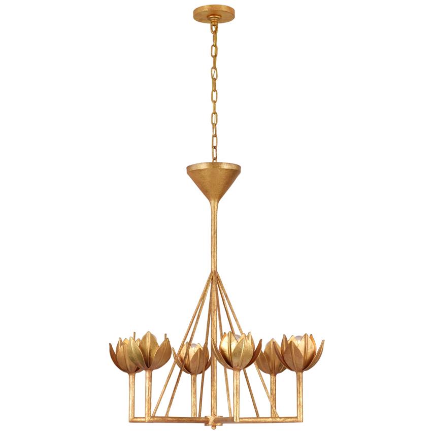 Alberto Lustre Laiton Floral Moderne Salon