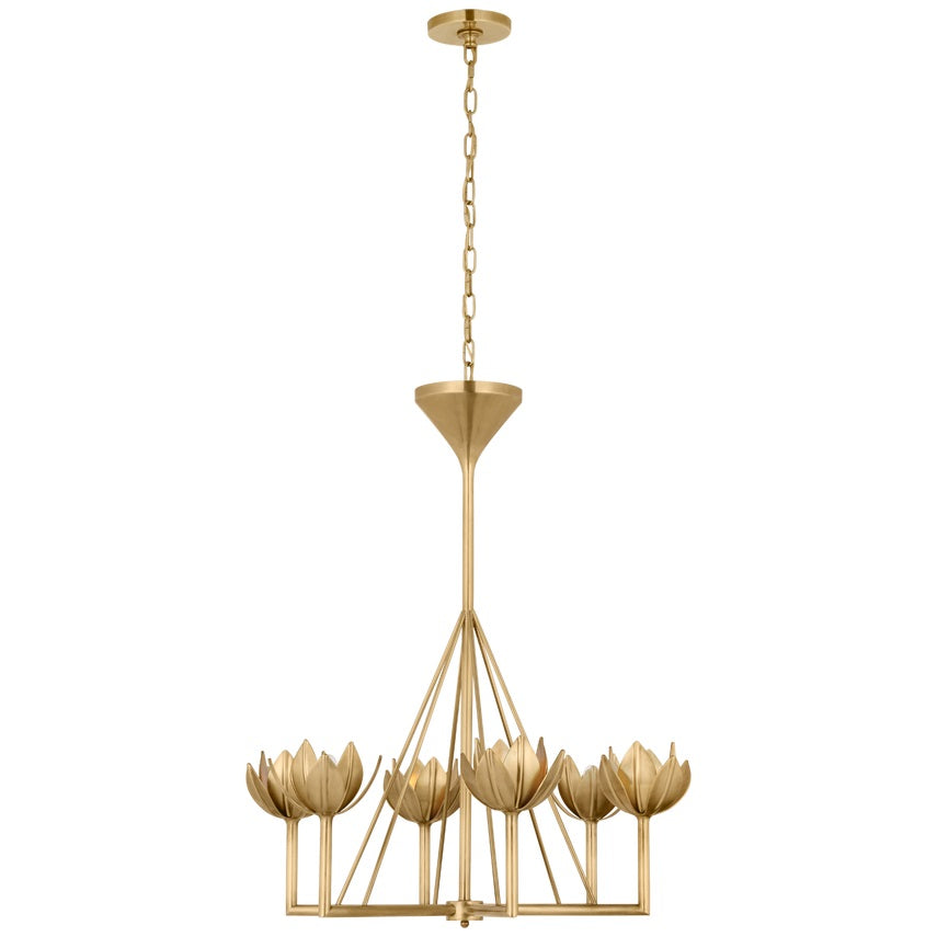 Alberto Lustre Laiton Floral Moderne Salon