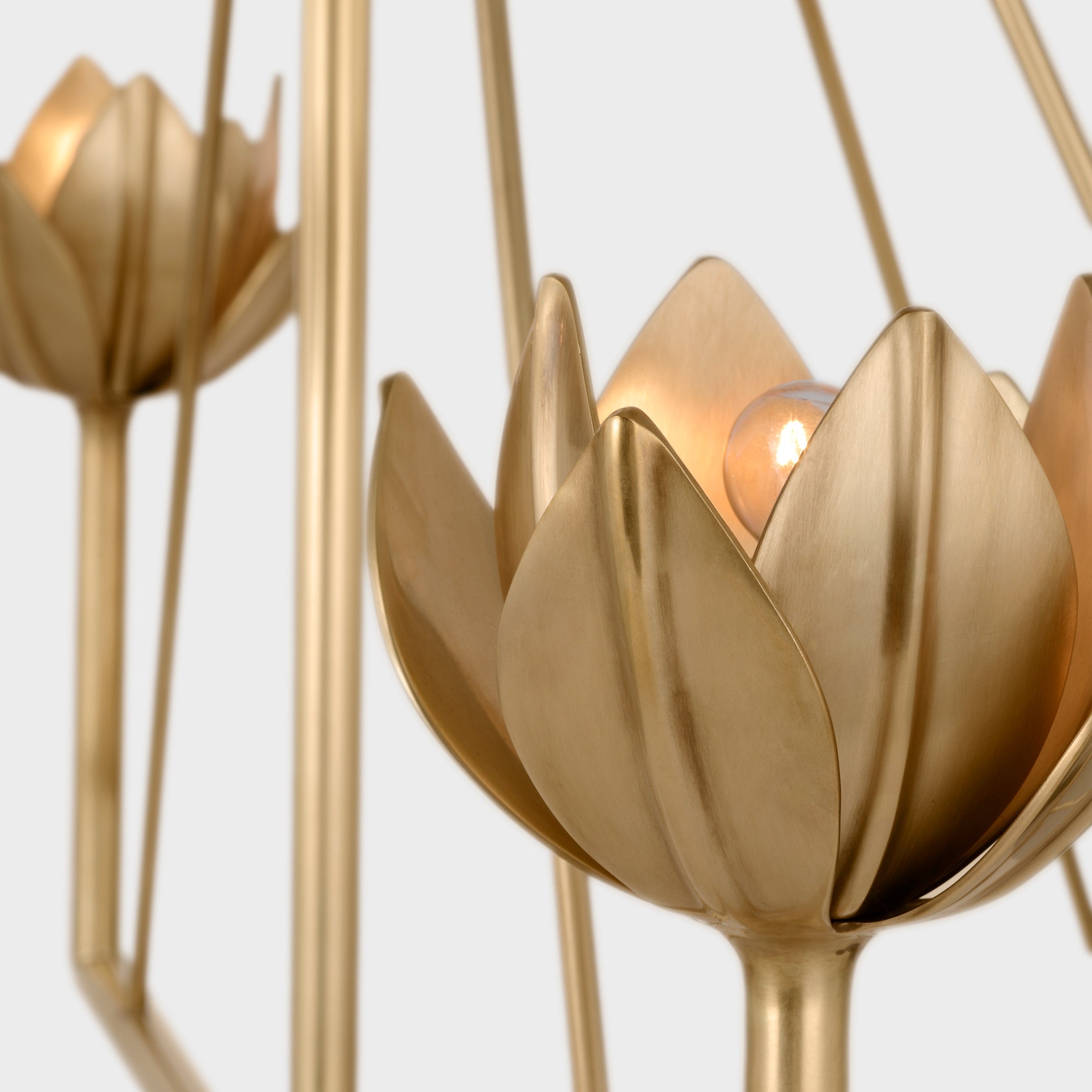 Alberto Lustre Laiton Floral Moderne Salon