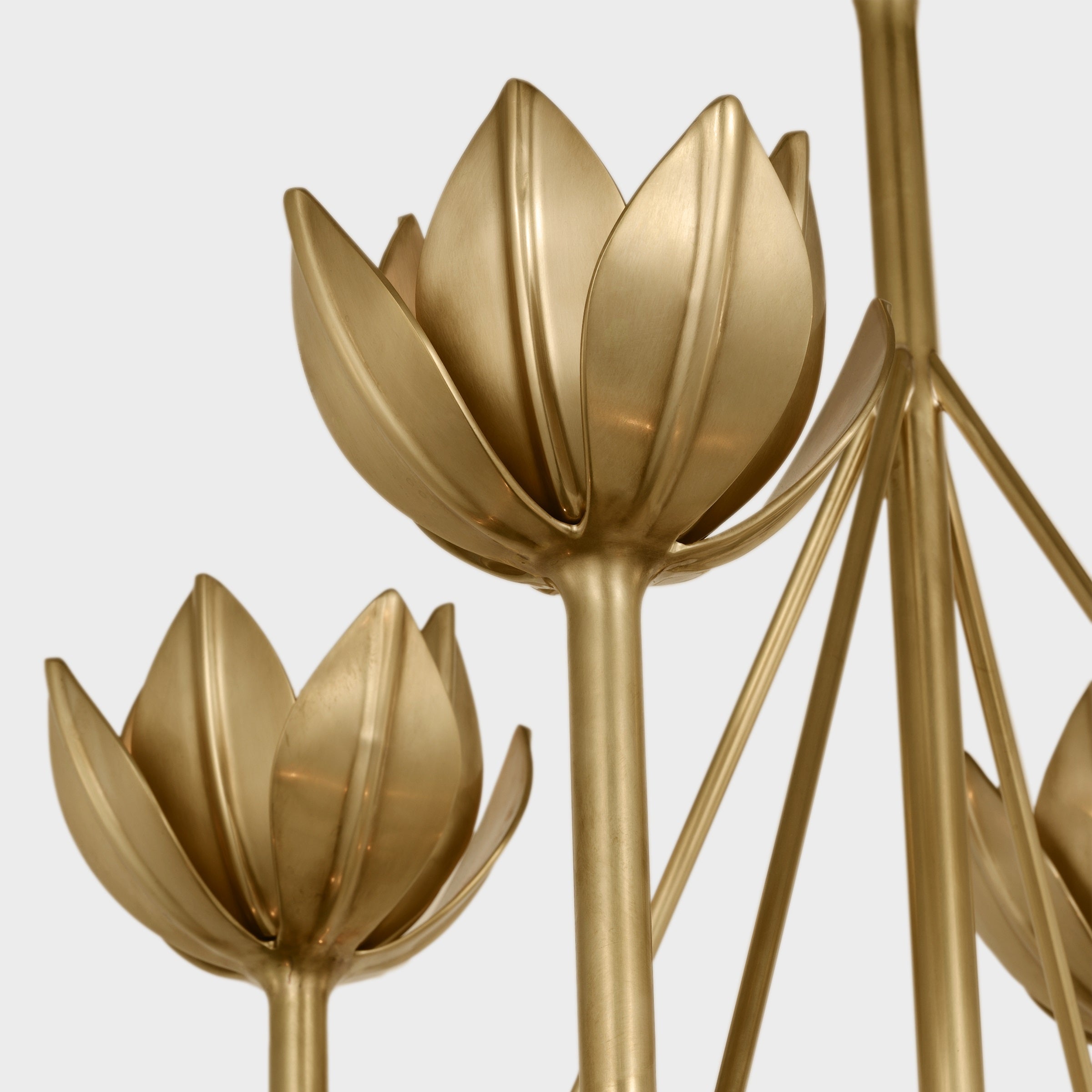 Alberto Lustre Laiton Floral Moderne Salon
