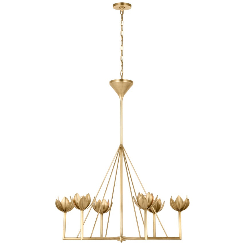 Alberto Lustre Laiton Floral Moderne Salon