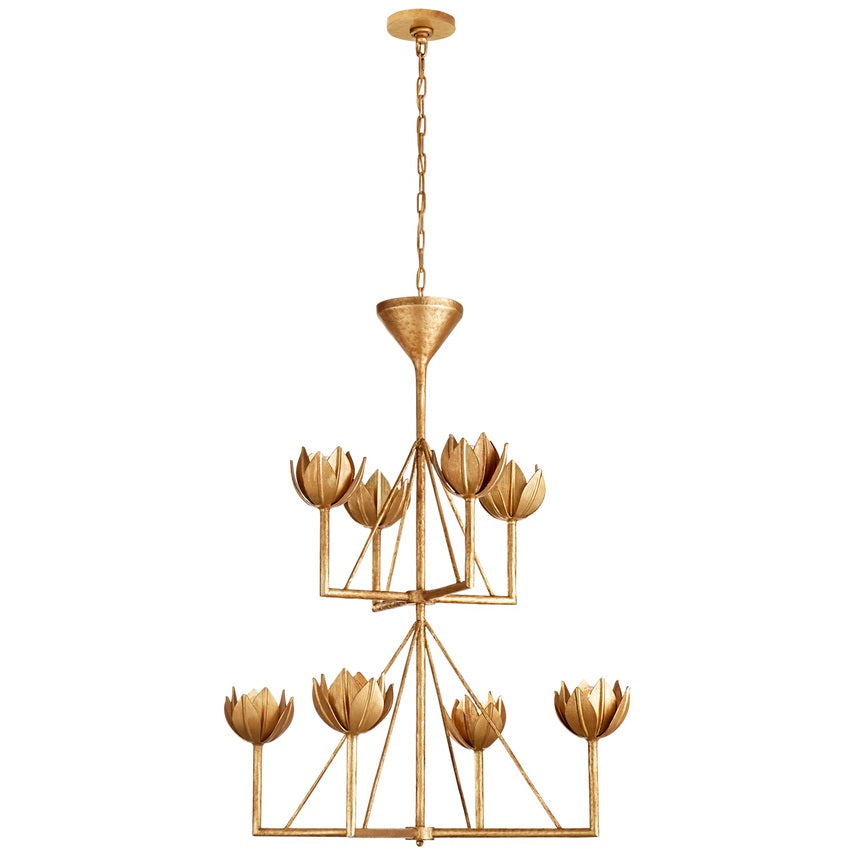 Alberto Lustre Laiton Floral Moderne Salon