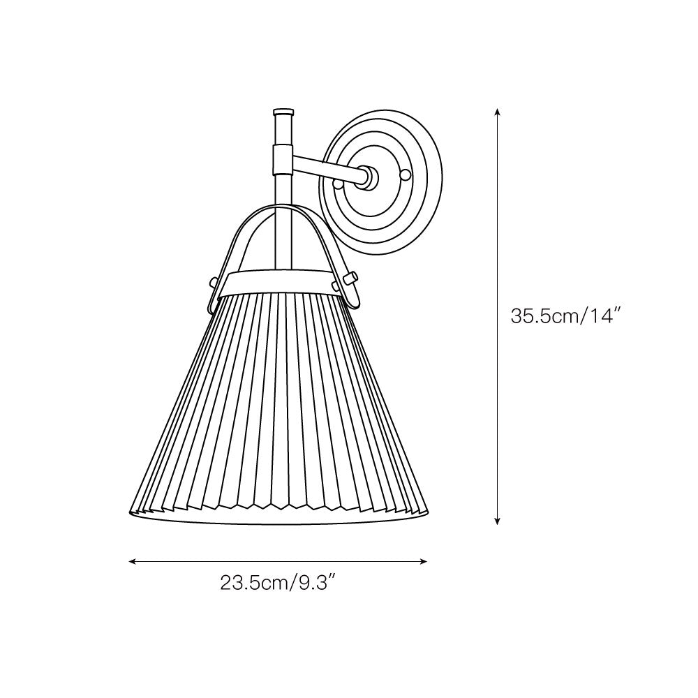 Pure Lampe Murale Plissée En Tissu Et Laiton Élégance Premium