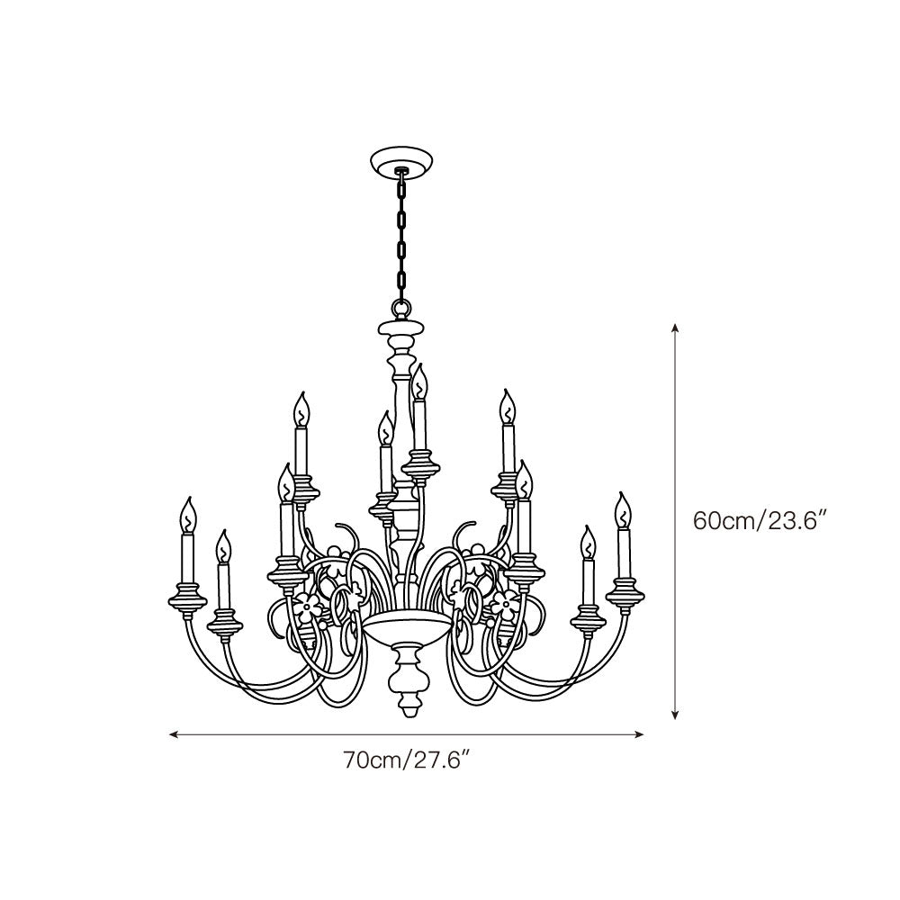 Waegnuvyn Lustre Métal Bougie Traditionnel Salon