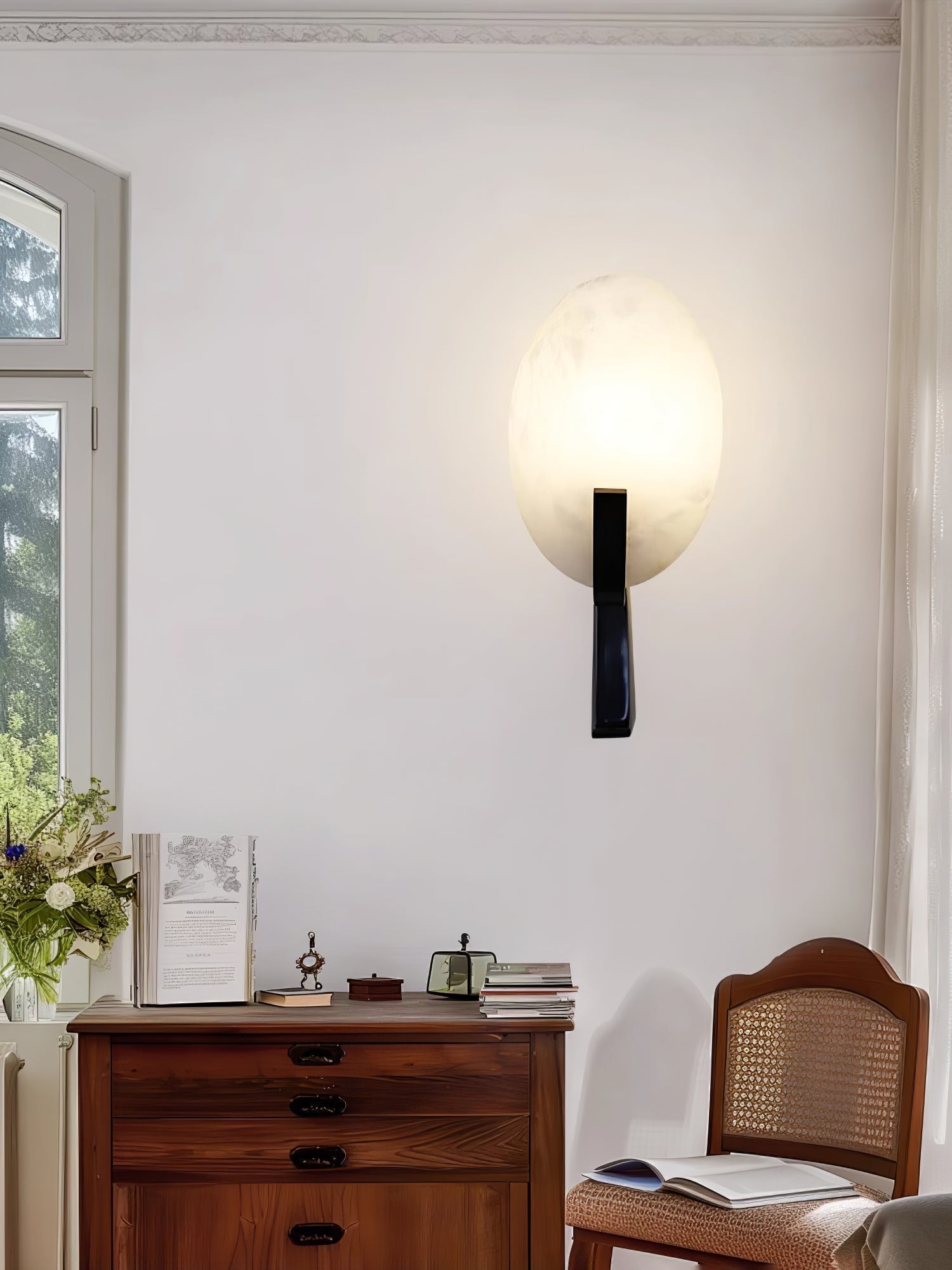Althea Minimalist Alabaster Wall Lamp