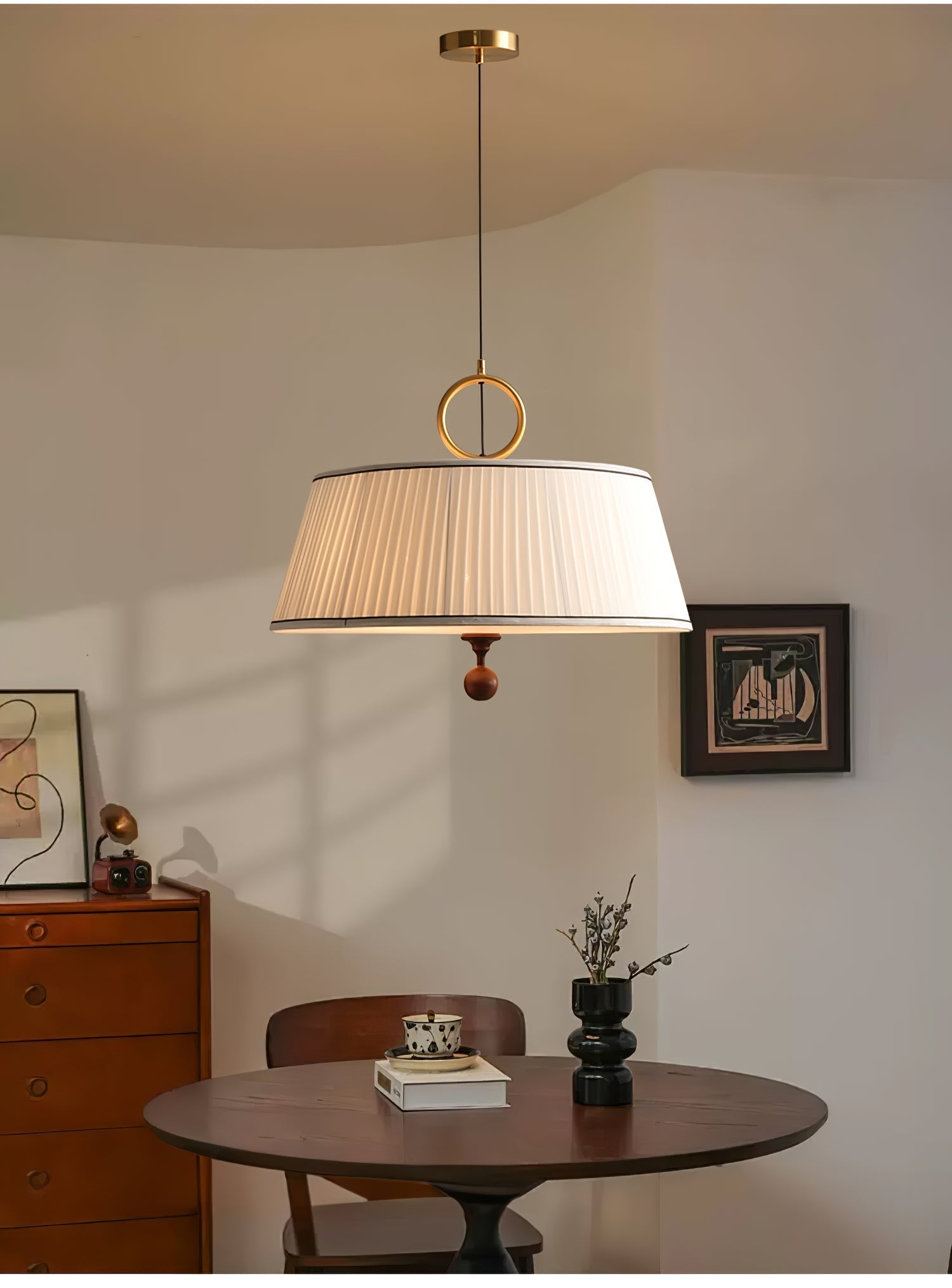 Zavaran Suspension en Bois Naturel et Tissu