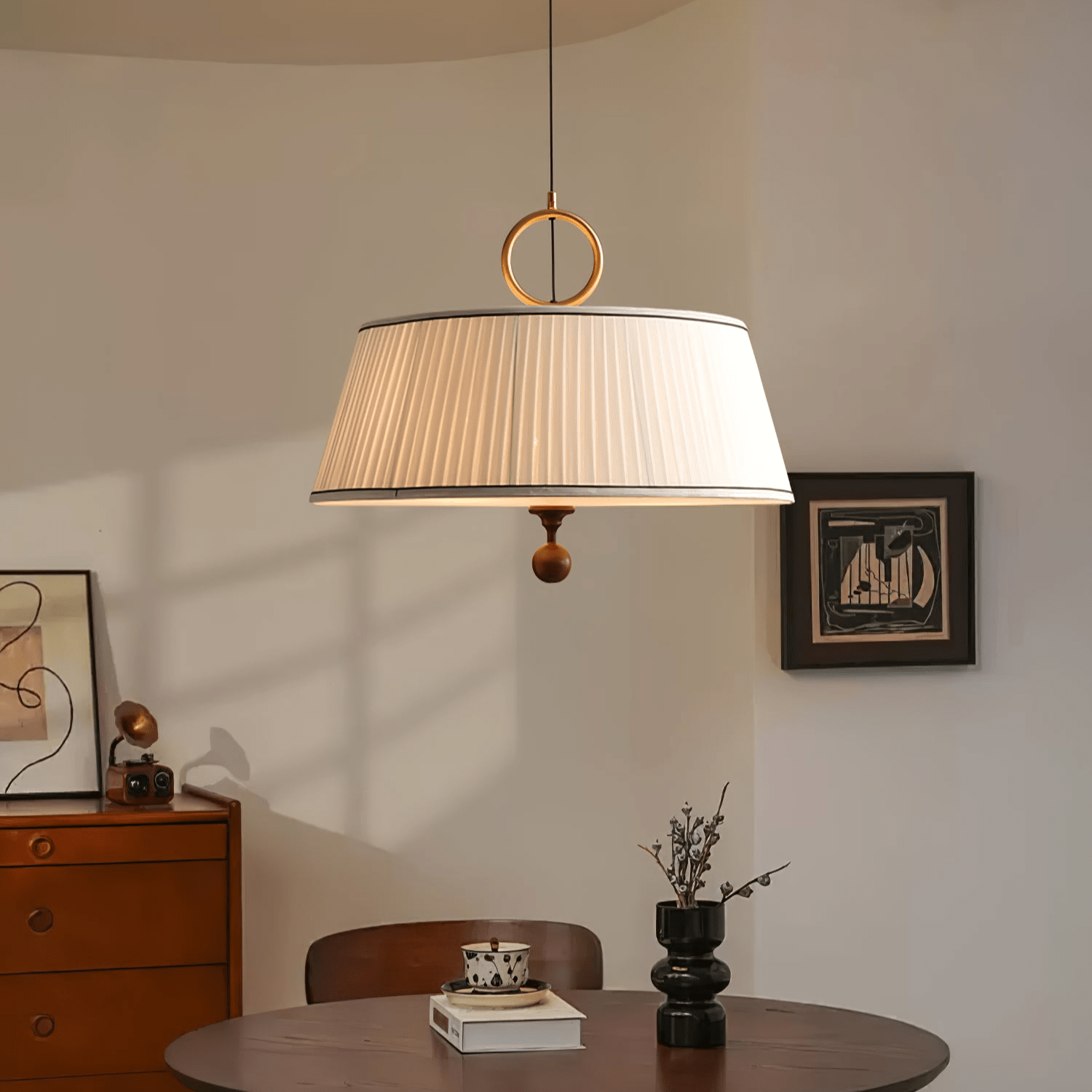 Zavaran Suspension en Bois Naturel et Tissu