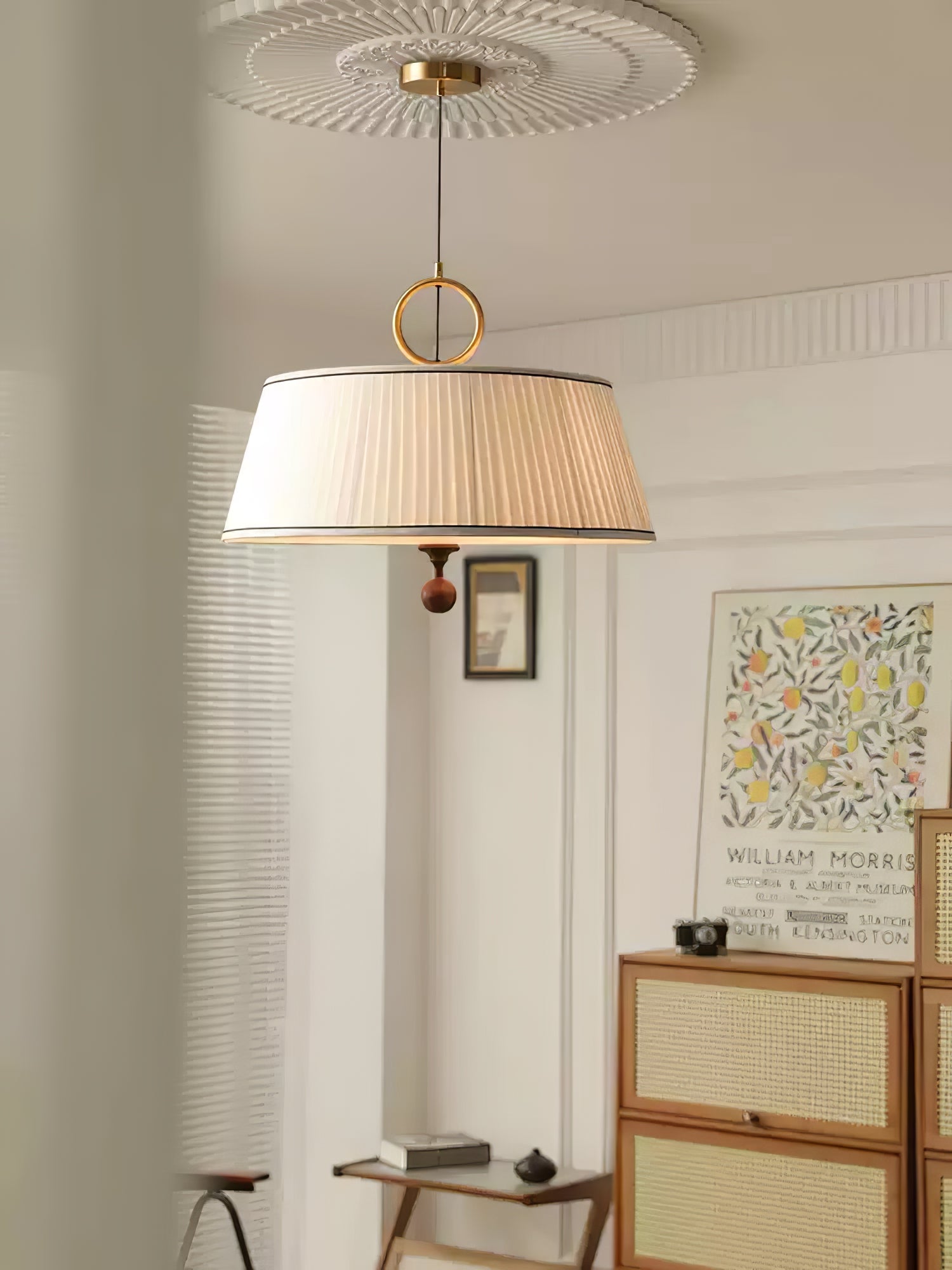 Zavaran Suspension en Bois Naturel et Tissu