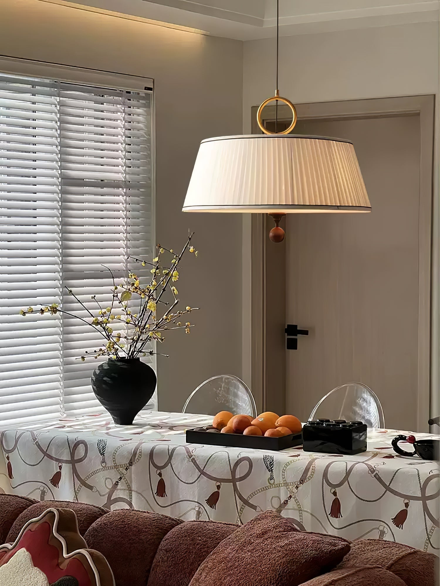 Zavaran Suspension en Bois Naturel et Tissu