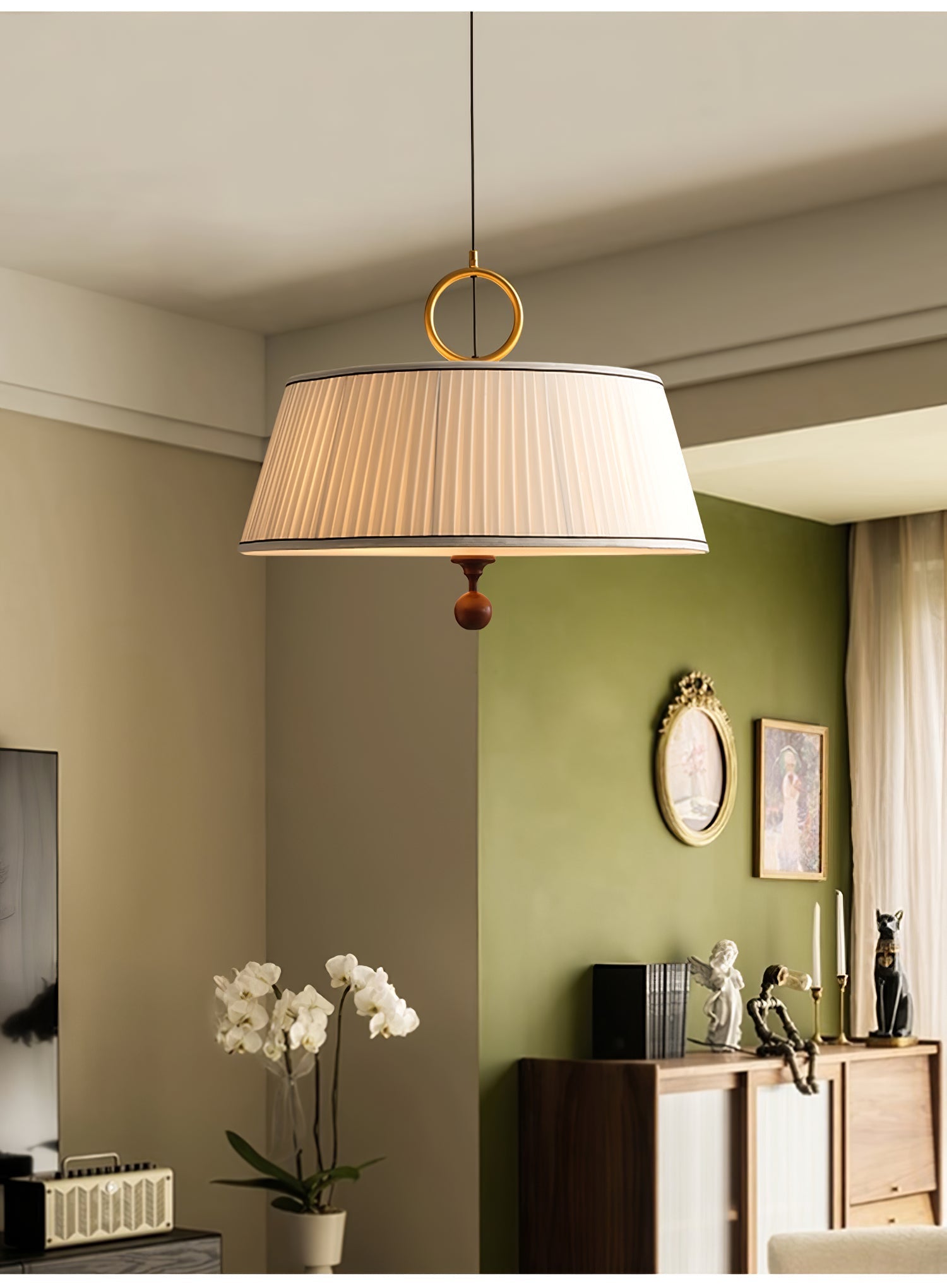Zavaran Suspension en Bois Naturel et Tissu