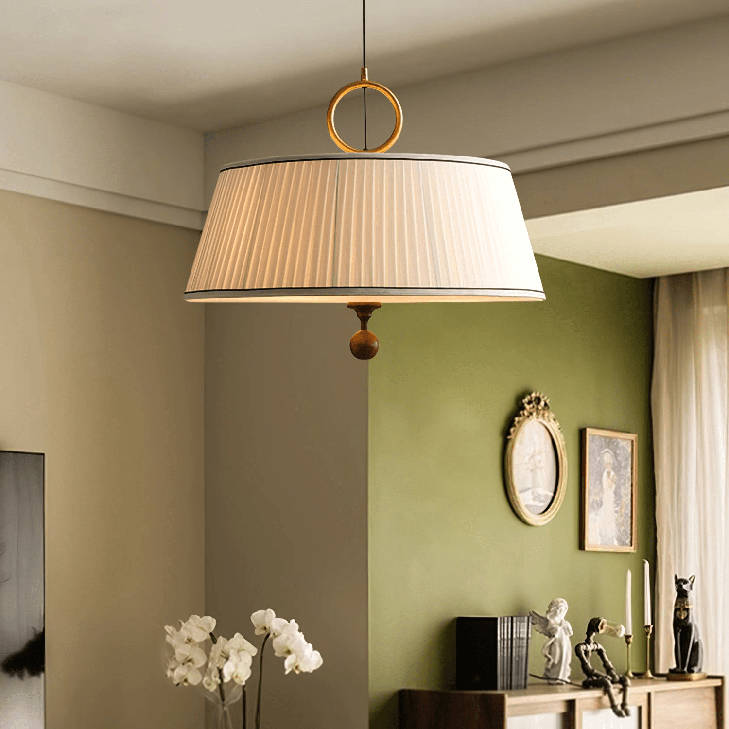 Zavaran Suspension en Bois Naturel et Tissu
