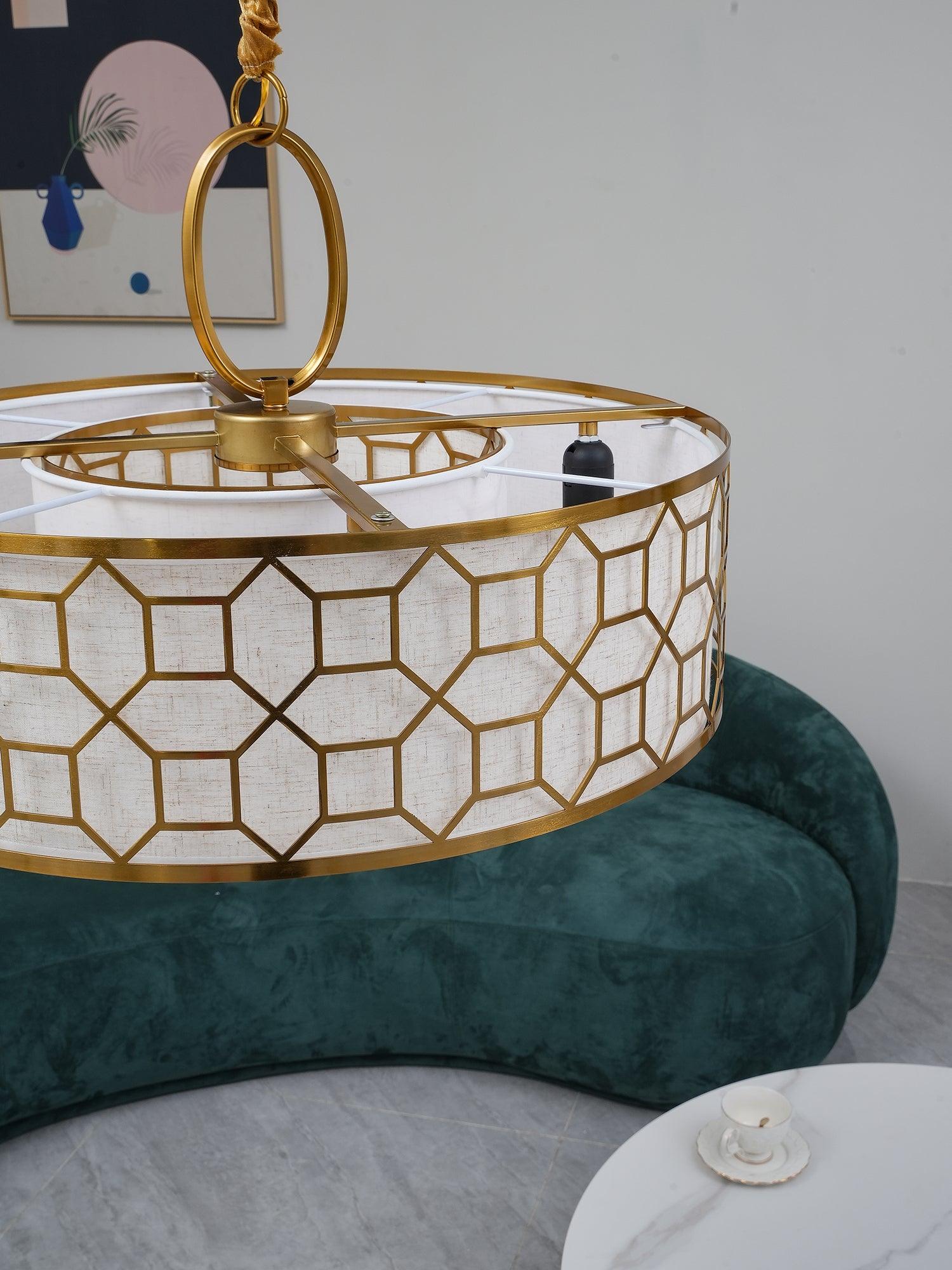 Arshaor Suspension Ronde en Cuivre et Verre Élégante