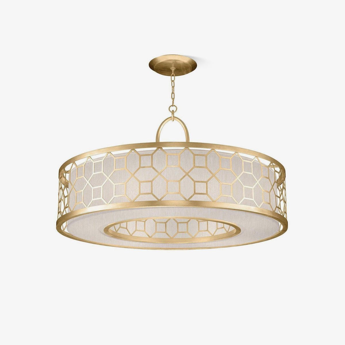 Arshaor Suspension Ronde en Cuivre et Verre Élégante