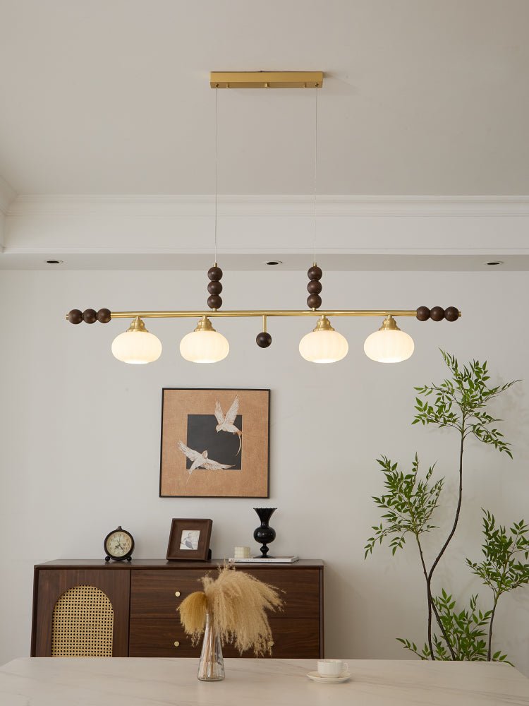 Zerinen Suspension Nordique en Verre et Bois