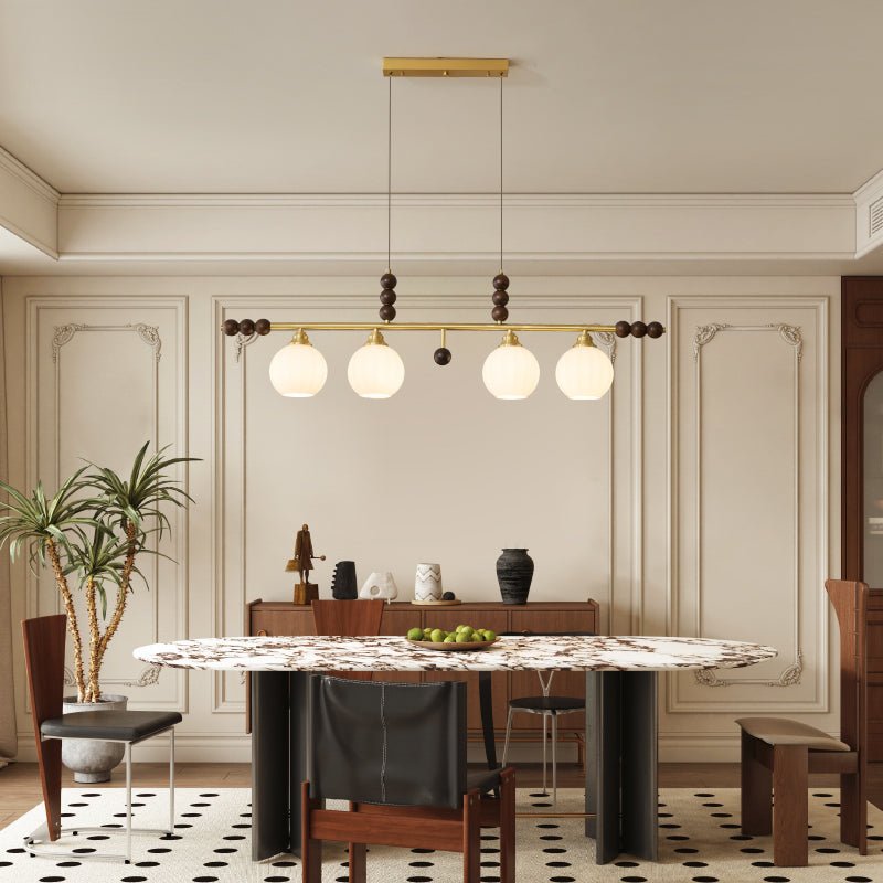 Zerinen Suspension Nordique en Verre et Bois