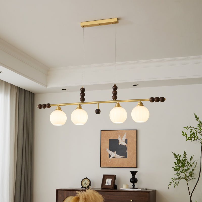 Zerinen Suspension Nordique en Verre et Bois